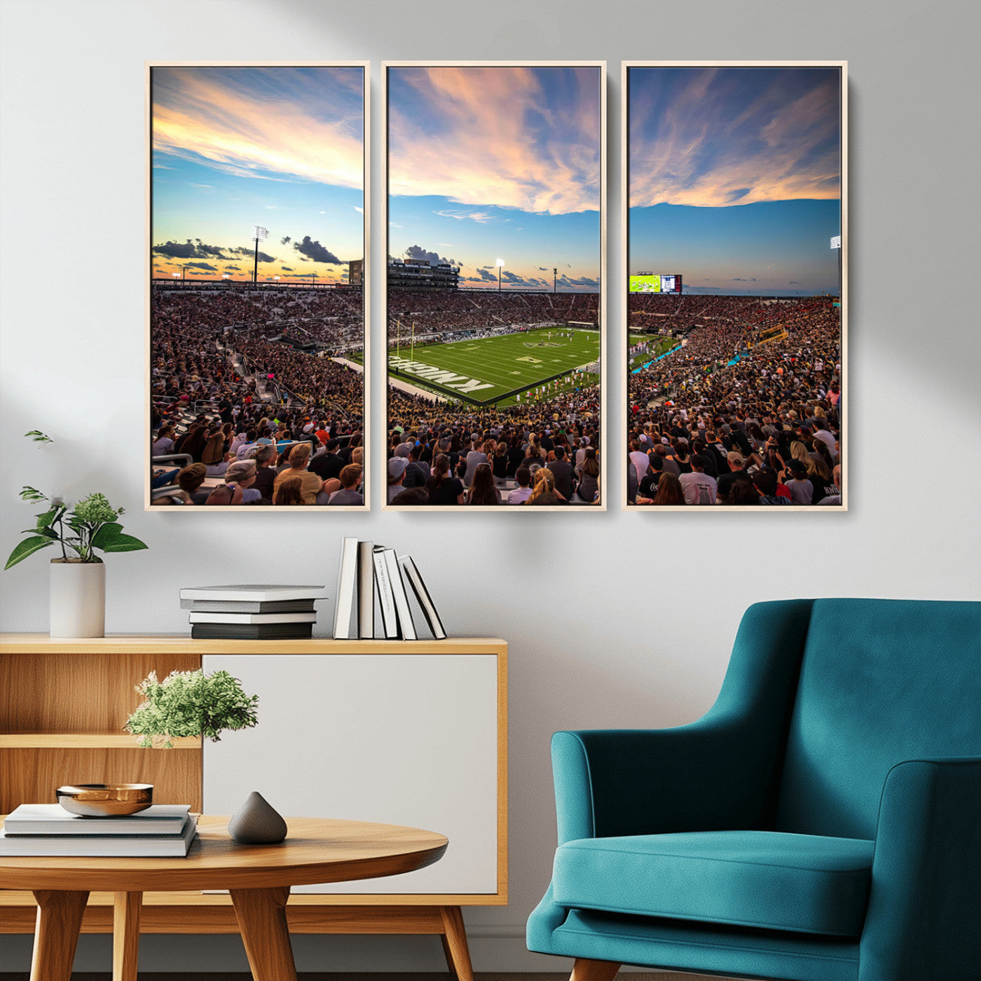 MGV-FC-48X32-3P - UCF Knights Football Team Print - Orlando FBC Mortgage Stadium Wall Art Canvas Print