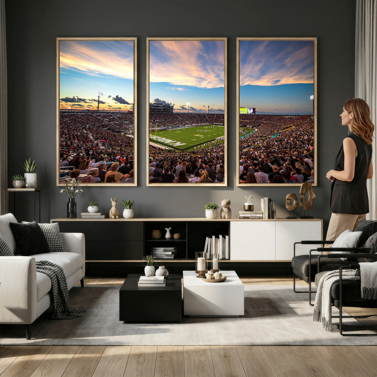 50243-MGV-CV-36X24 - UCF Knights Football Team Print - Orlando FBC Mortgage Stadium Wall Art Canvas Print
