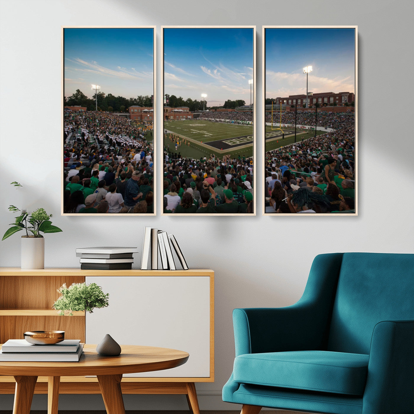 MGV-FC-48X32-3P - University of Charlotte 49ers Football Team Print - Charlotte Jerry Richardson Stadium Wall Art