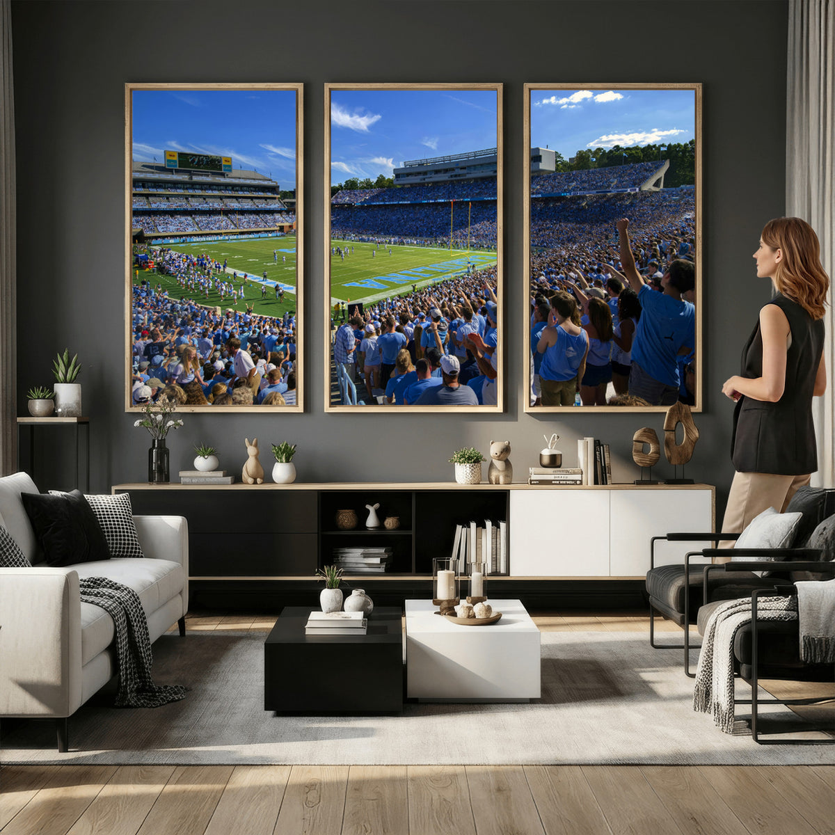 58540-MGV-CV-36X24 - University of North Carolina Tar Heels Team Canvas Print - Chapel Hill Kenan Memorial Stadium Wall