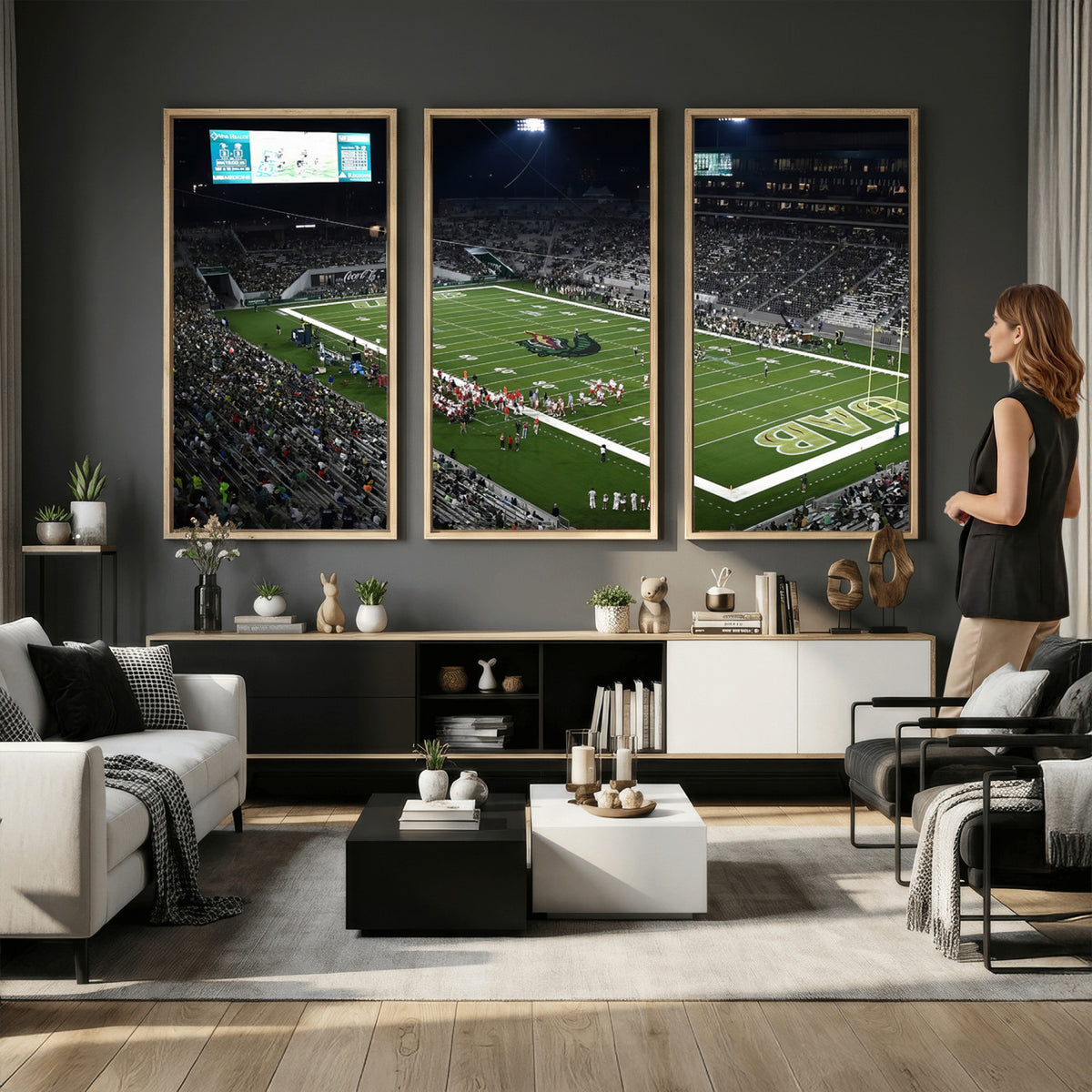 81740-MGV-CV-36X24 - UAB Blazers Football Team Print - Birmingham Protective Stadium Wall Art Canvas Print