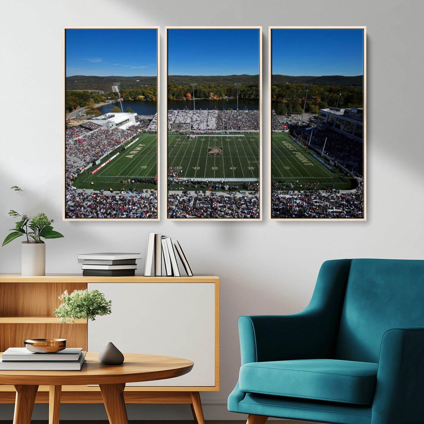 MGV-FC-48X32-3P - Army Black Knights Football Team Print - West Point Michie Stadium Wall Art Canvas Print