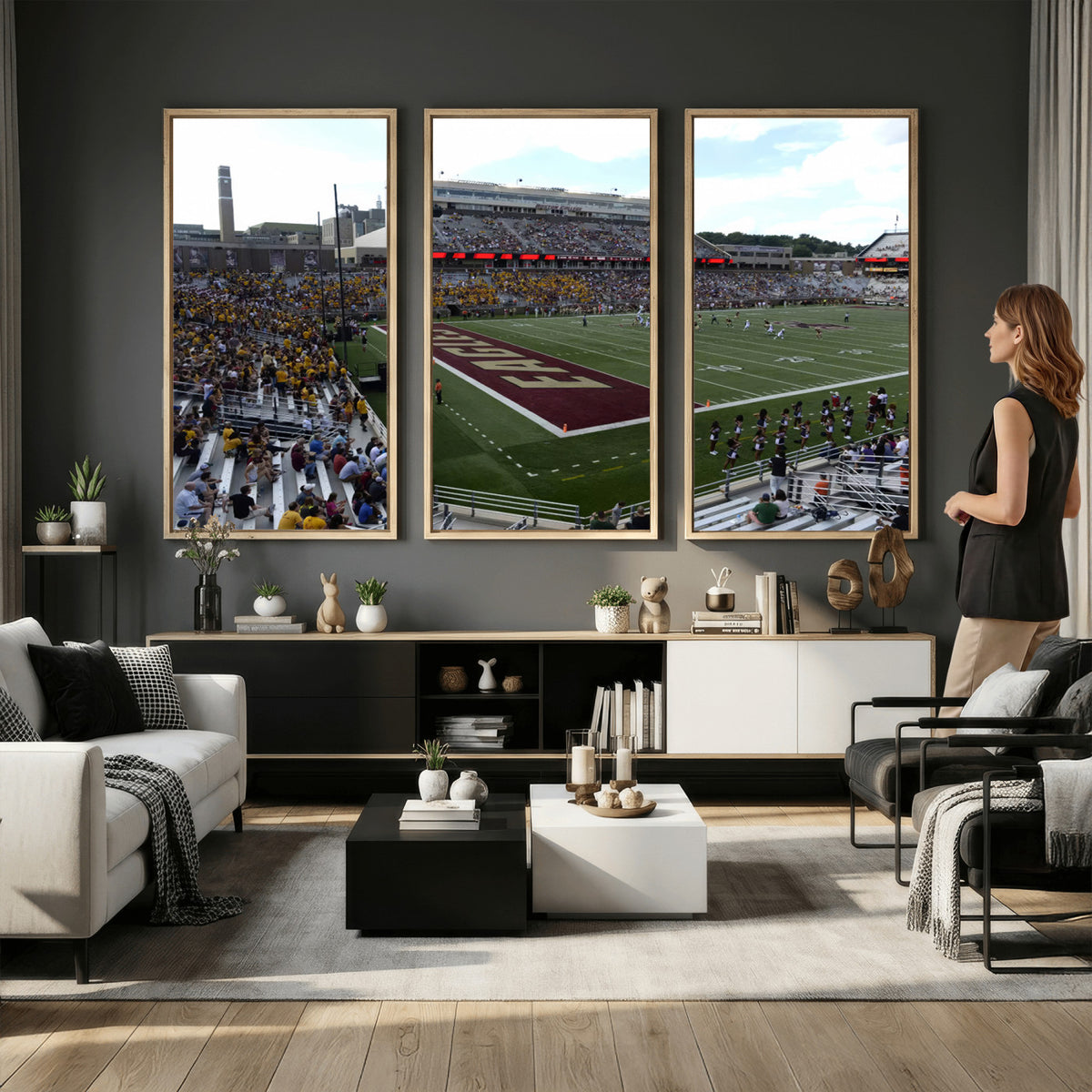 61503-MGV-CV-36X24 - Boston College Eagles Football Team Print - Boston Alumni Stadium Wall Art Canvas Print