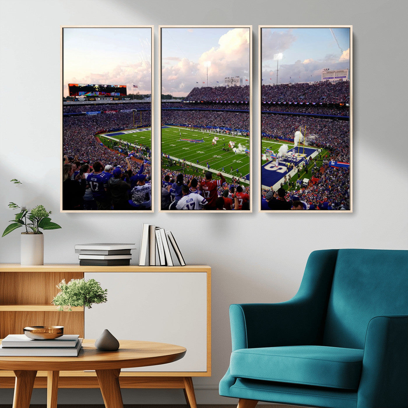 MGV-FC-48X32-3P - Buffalo Bills Football Team Print - Buffalo Highmark Stadium Wall Art Canvas Print