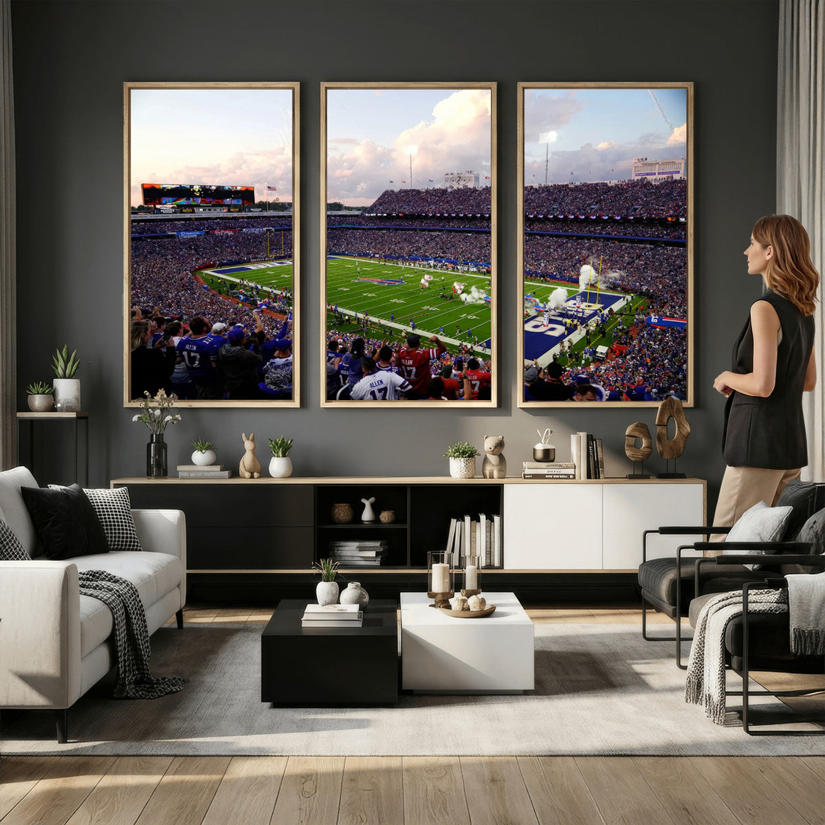 64066-MGV-CV-36X24 - Buffalo Bills Football Team Print - Buffalo Highmark Stadium Wall Art Canvas Print