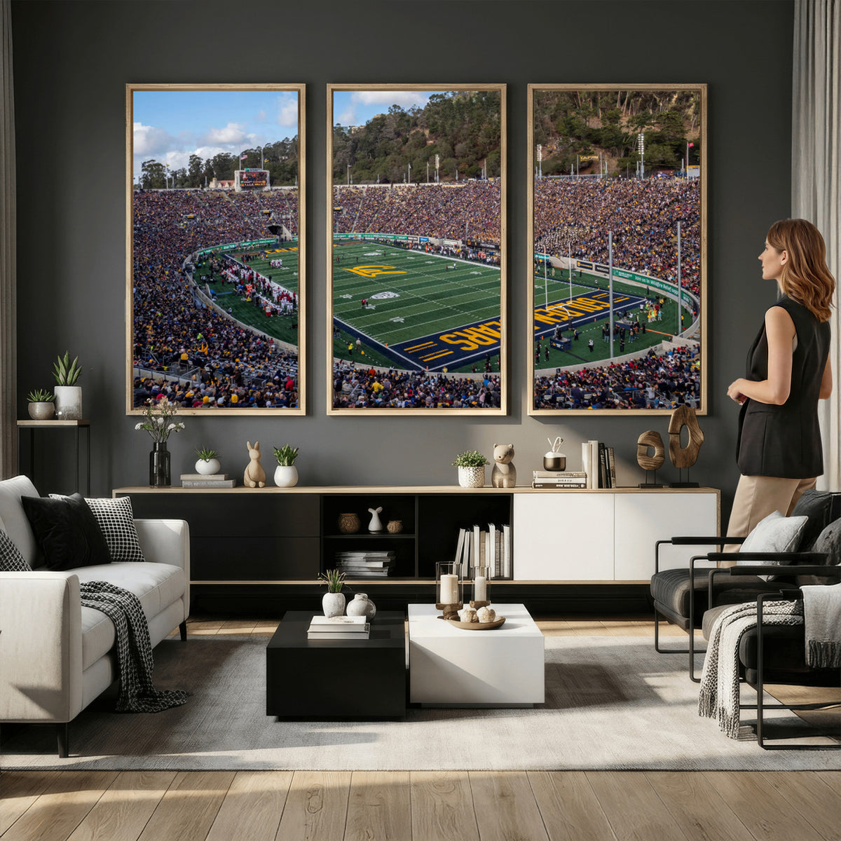 38054-MGV-CV-36X24 - University of California Golden Bears Football Team Print - Berkeley California Memorial Stadium Art