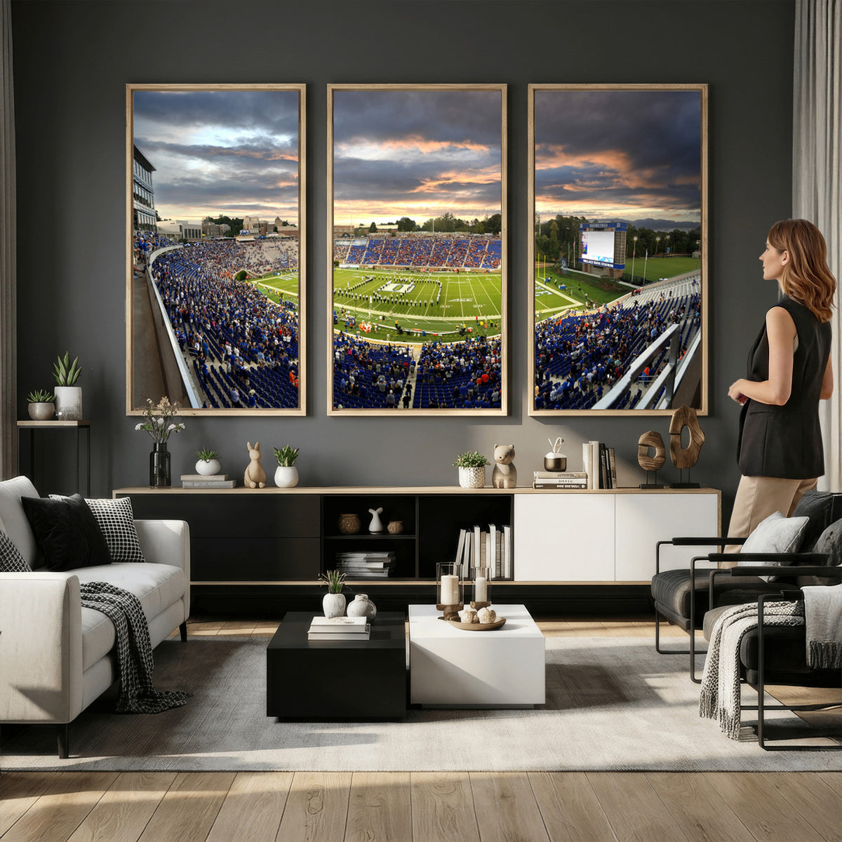 60433-MGV-CV-36X24 - Duke University Blue Devils Football Team Print, Durham