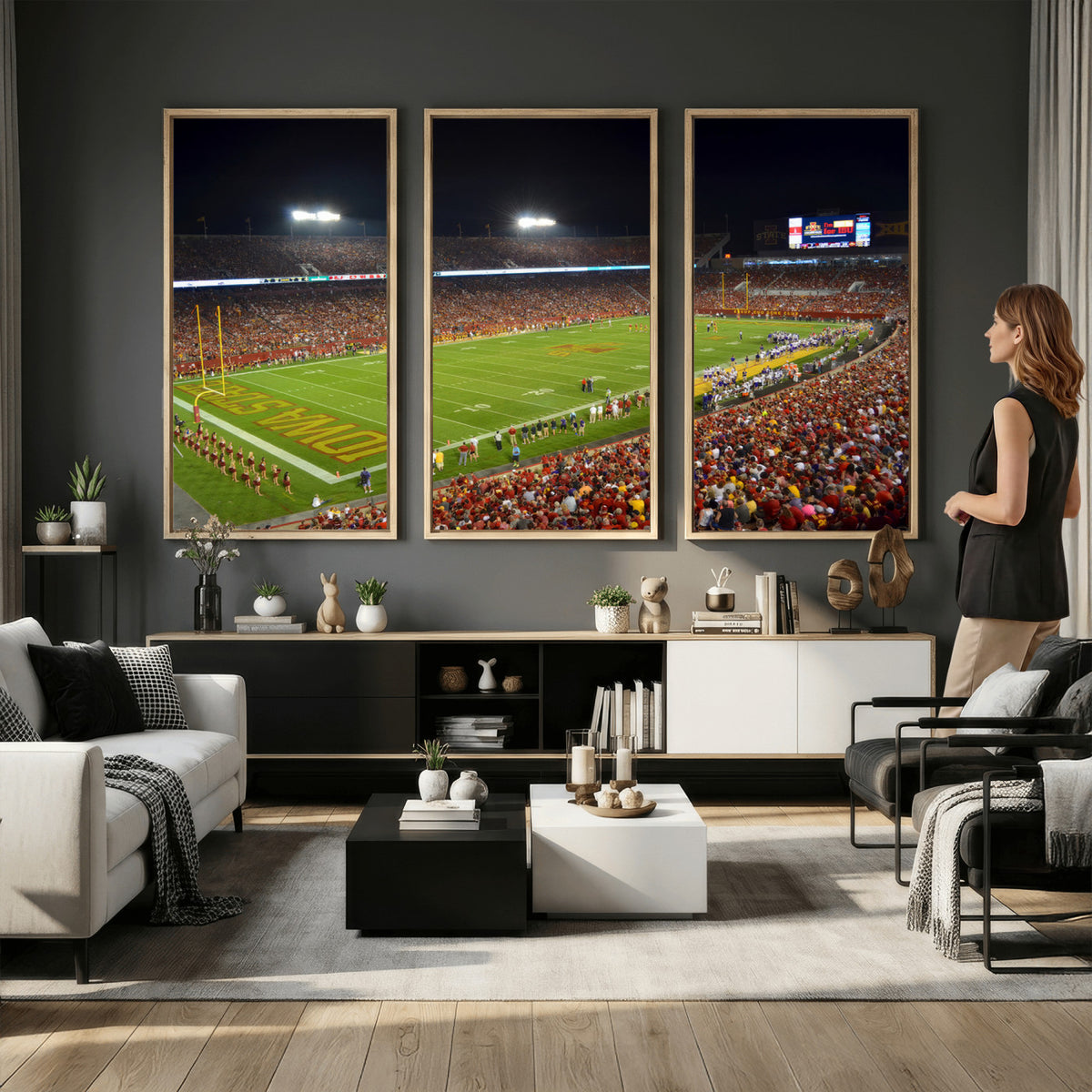 27211-MGV-CV-36X24 - Iowa State University Cyclones Football Team Print, Ames, Extra Large Game Room Wall Decor