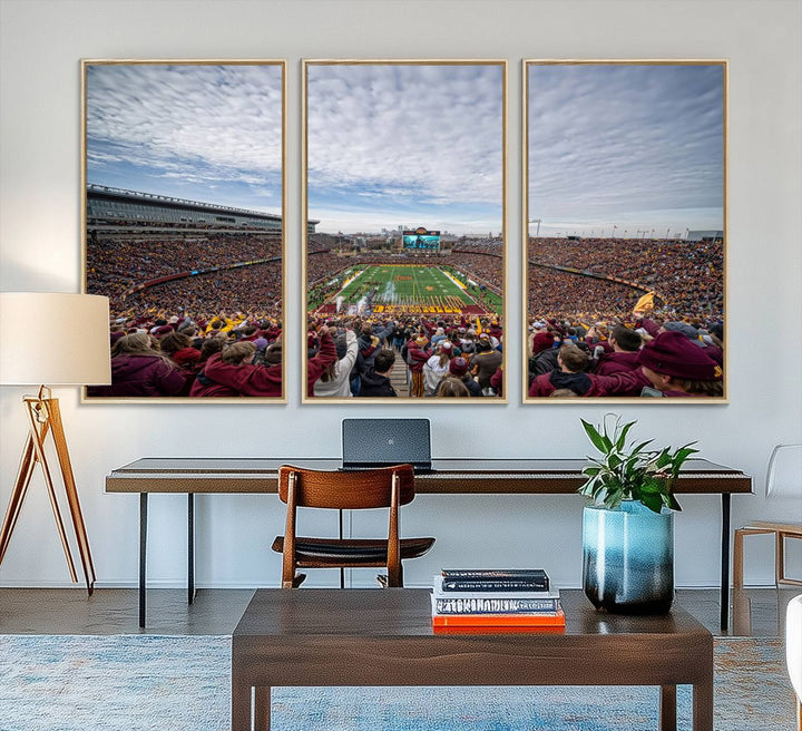 The University of Minnesotas Huntington Bank Stadium features vibrant wall art.