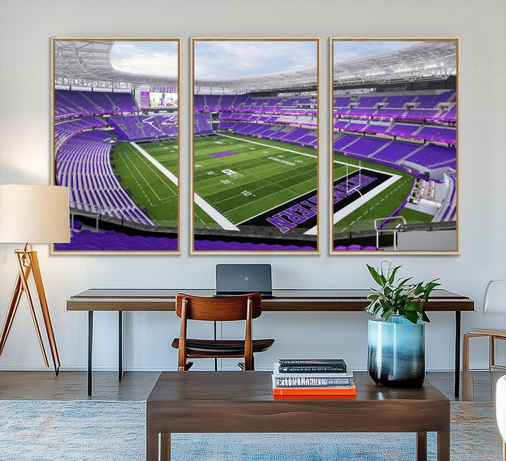 Ryan Field: Northwestern Wildcats Football premium canvas wall art.