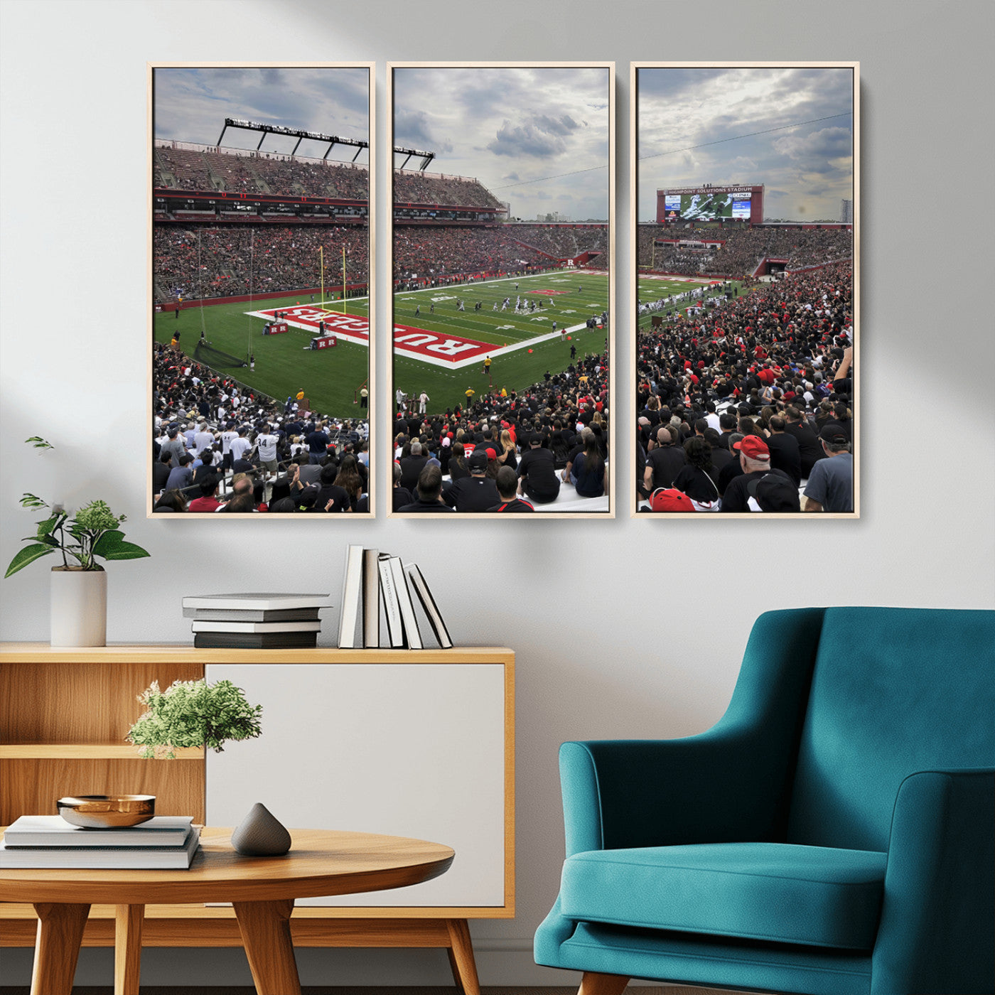 MGV-FC-48X32-3P - Rutgers Scarlet Knights Football Team Print - SHI Stadium, Piscataway Wall Art Canvas Print