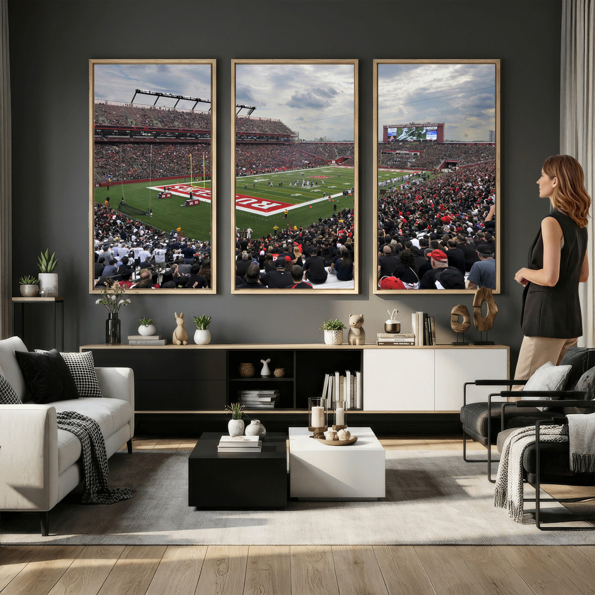 66777-MGV-CV-36X24 - Rutgers Scarlet Knights Football Team Print, SHI Stadium