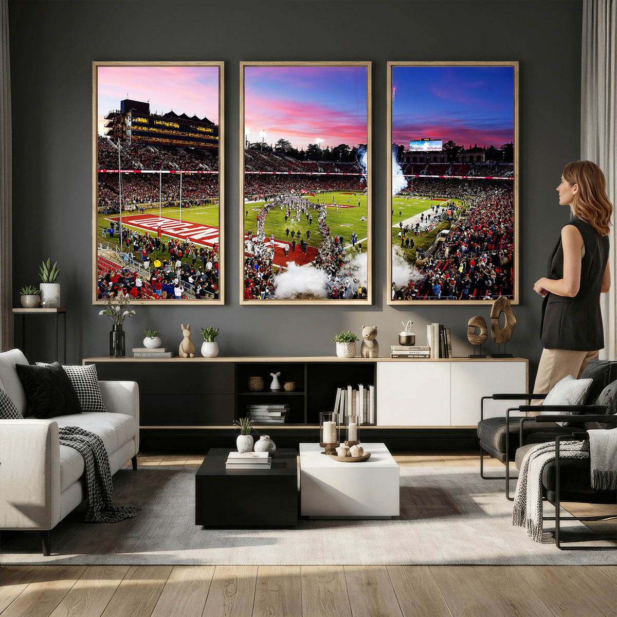 25557-PAN-FL-20X10 - Stanford University Cardinal Football Team Print - Stanford Stadium Wall Art Canvas Print