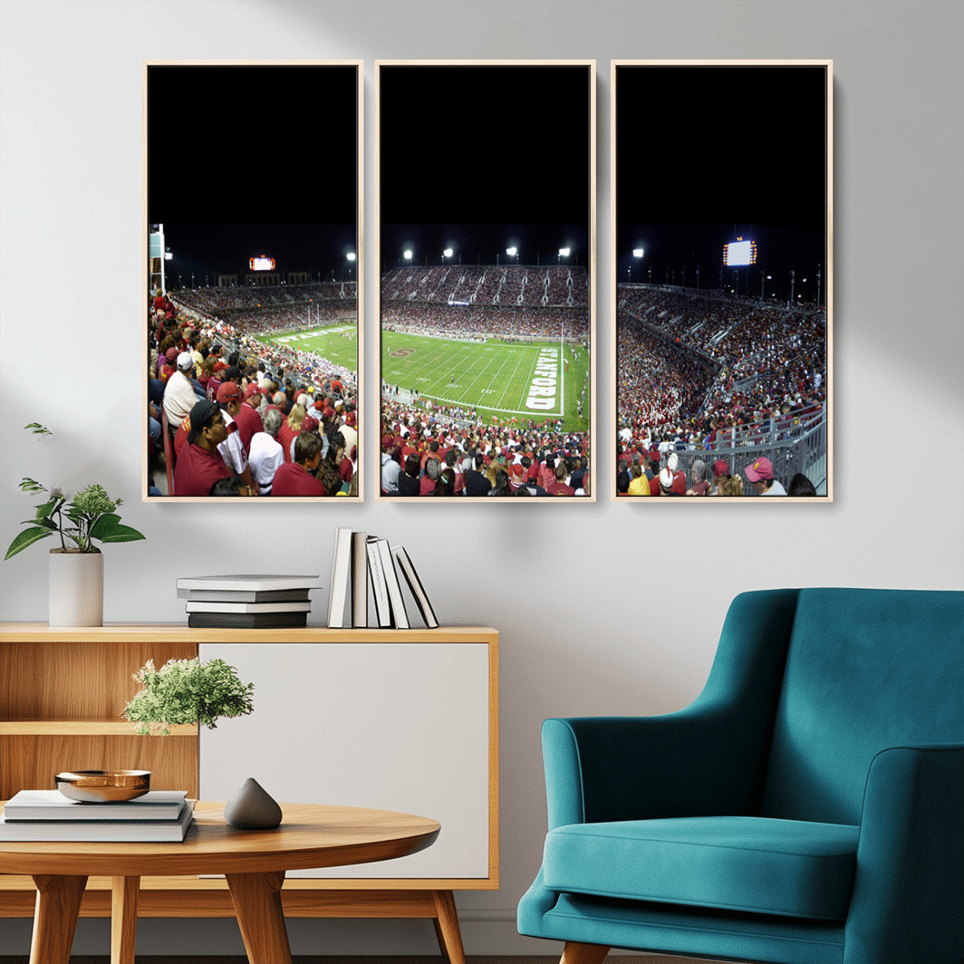 MGV-FC-48X32-3P - Stanford University Cardinal Football Team Print - Stanford Stadium Wall Art Canvas Print