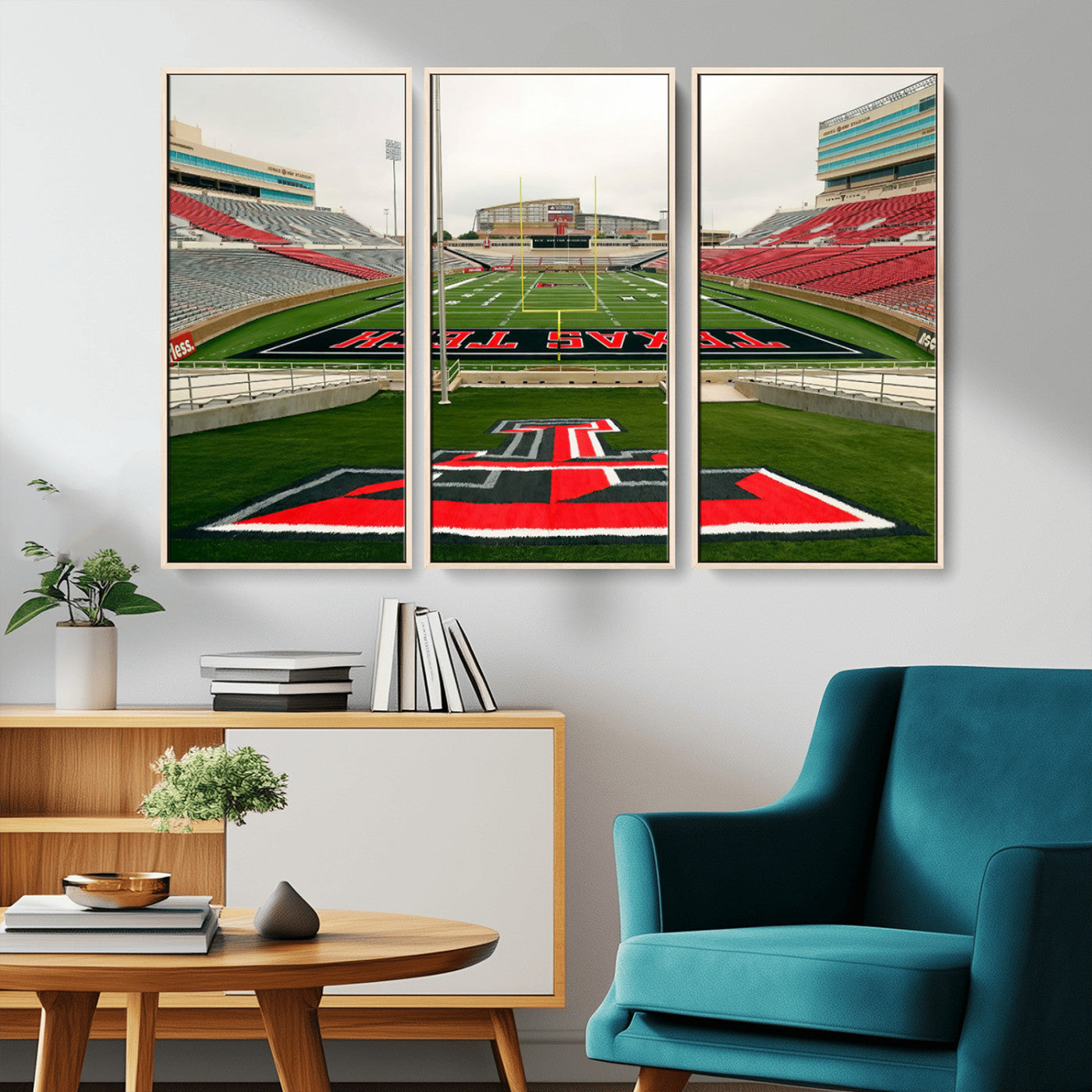MGV-FC-48X32-3P - Texas Tech Red Raiders Football Team Print - Lubbock Jones AT&T Stadium Wall Art Canvas Print