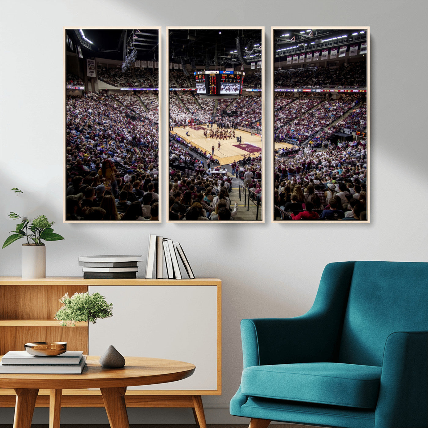 MGV-FC-48X32-3P - University of Nebraska Cornhuskers Basketball Team Print - Lincoln Red Arena Wall Art Canvas Print