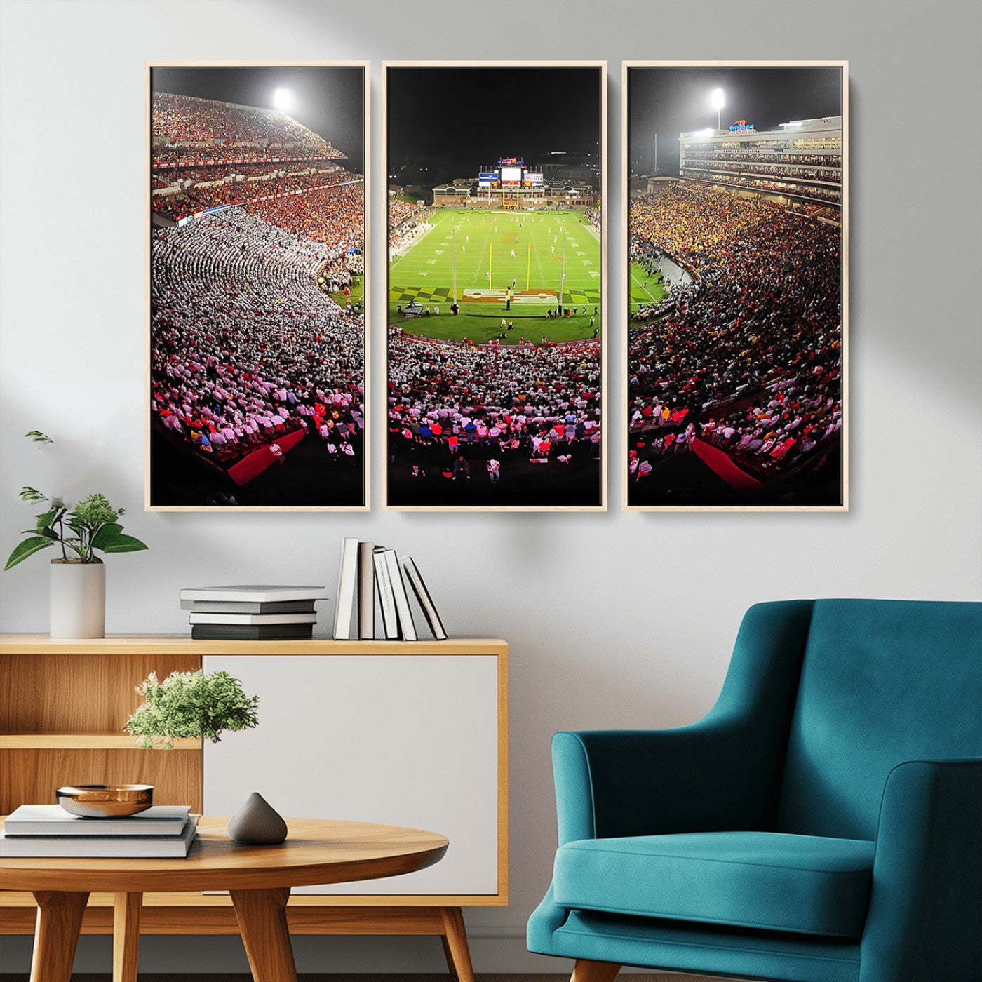 MGV-FC-48X32-3P - University of Maryland Terrapins Football Team Print - College Park SECU Stadium Wall Art Canvas