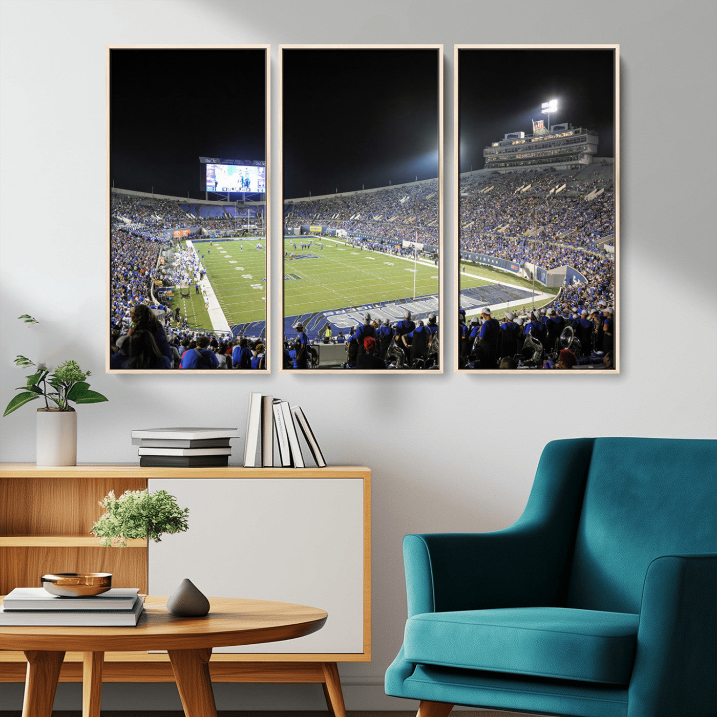 MGV-FC-48X32-3P - University of Memphis Tigers Football Team Print - Memphis Simmons Bank Liberty Stadium Wall Art