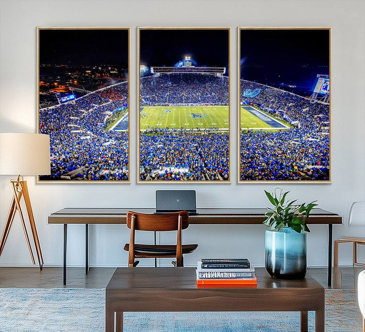 The University of Memphis Tigers Football Team Wall Art Canvas Print shines brightly.