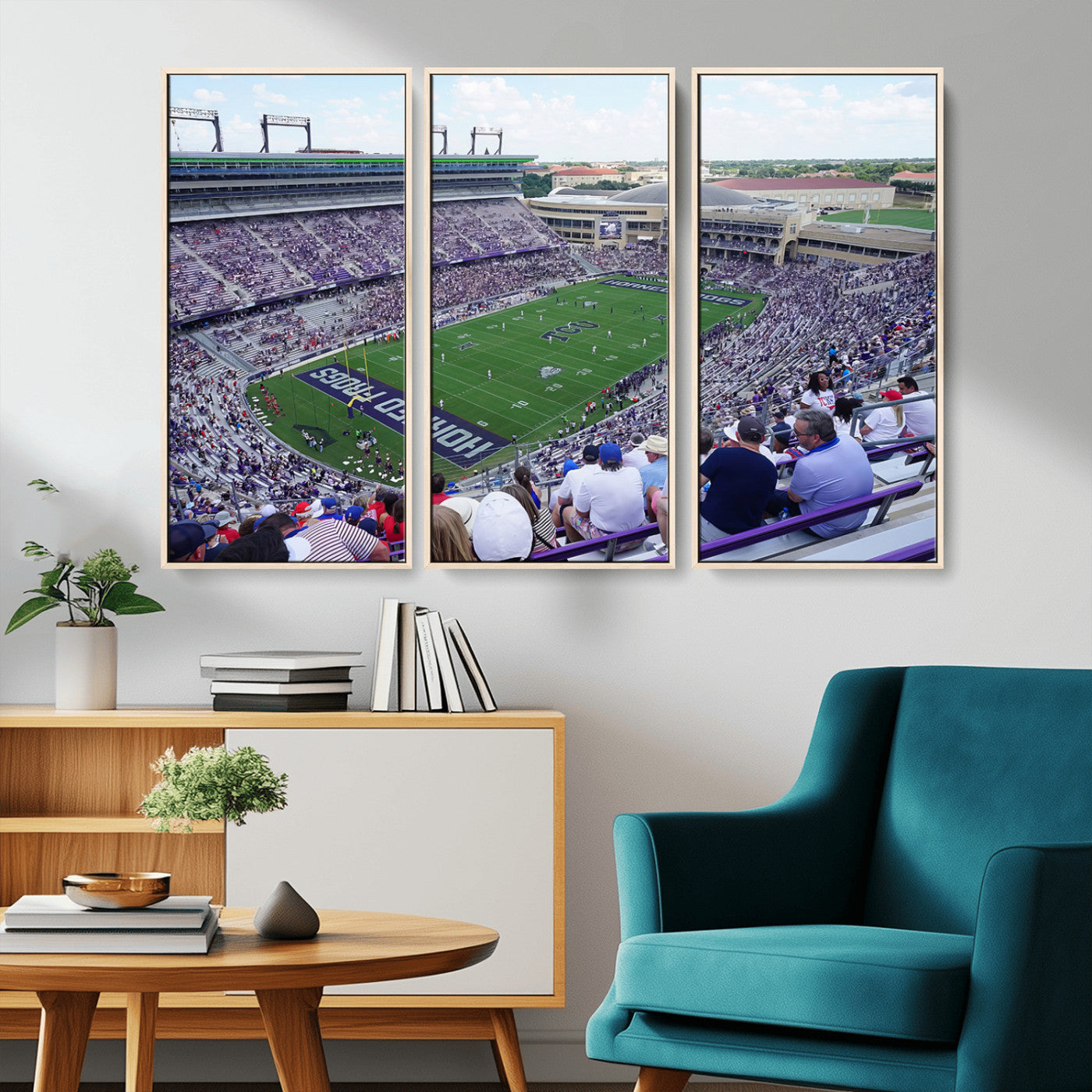 MGV-FC-48X32-3P - The Texas Christian University TCU Horned Frogs Football Team Print - Fort Worth Amon G. Carter