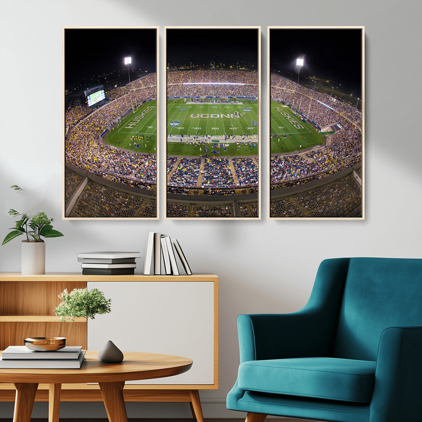 MGV-FC-48X32-3P - The University of Connecticut UCONN Huskies Football Team Print - East Hartford Pratt & Whitney
