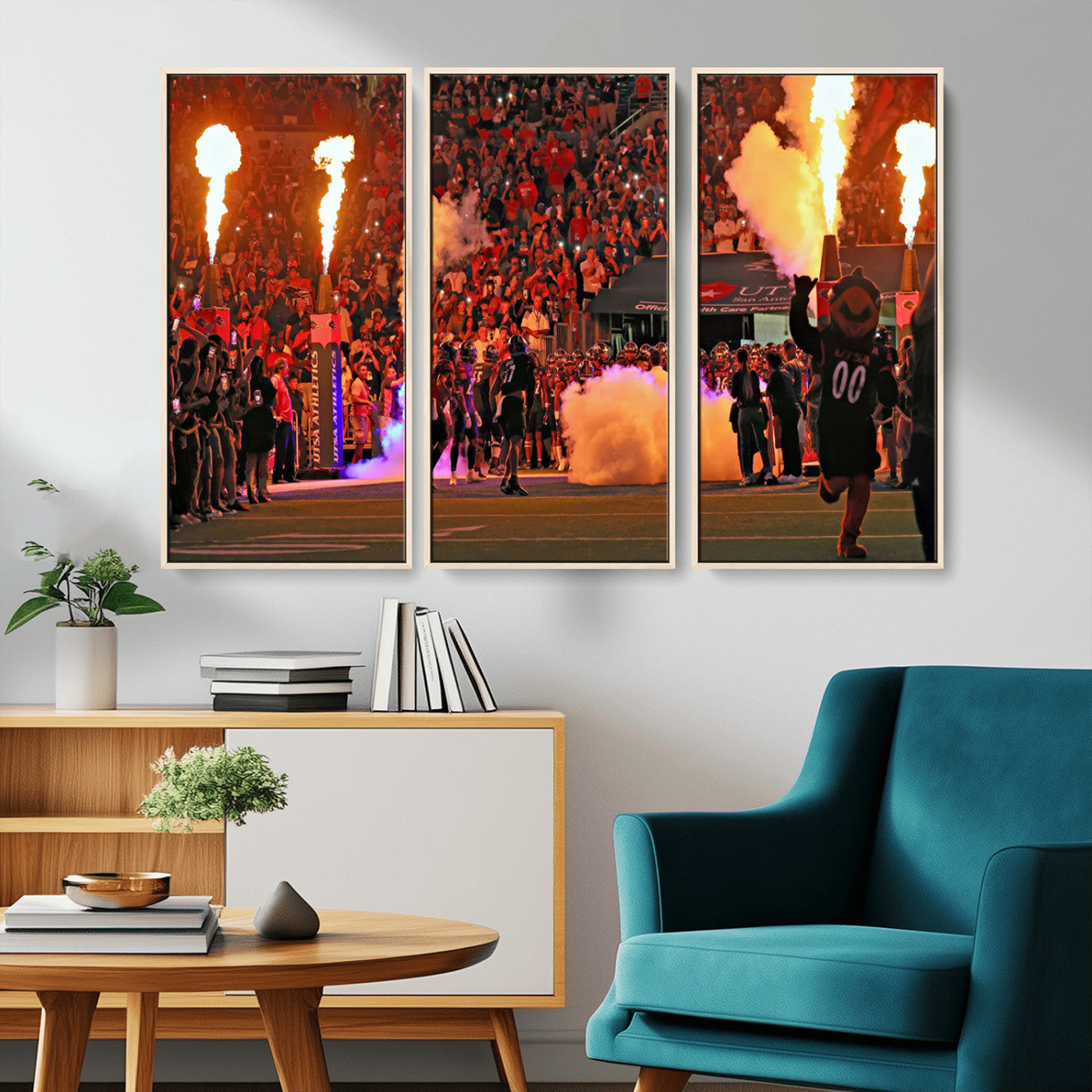MGV-FC-48X32-3P - The University of Texas at San Antonio Roadrunners Football Team Print - San Antonio Alamodome Wall