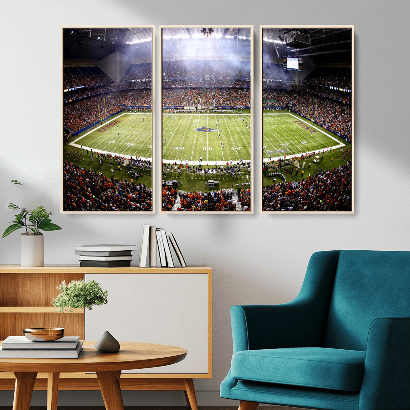 MGV-FC-48X32-3P - The University of Texas at San Antonio Roadrunners Football Team Print - San Antonio Alamodome Wall