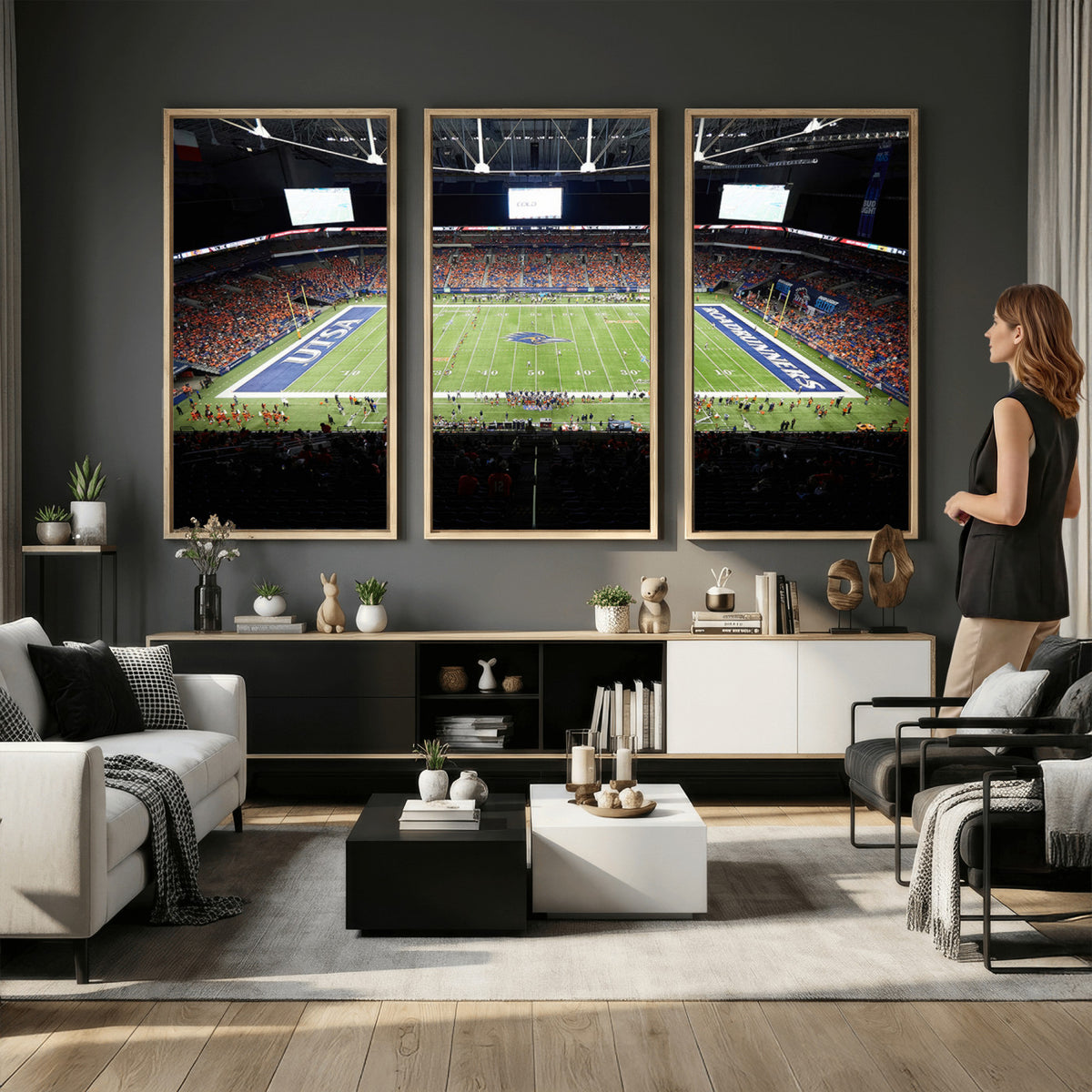 98617-MGV-CV-36X24 - The University of Texas at San Antonio Roadrunners Football Team Print, San Antonio Alamodome