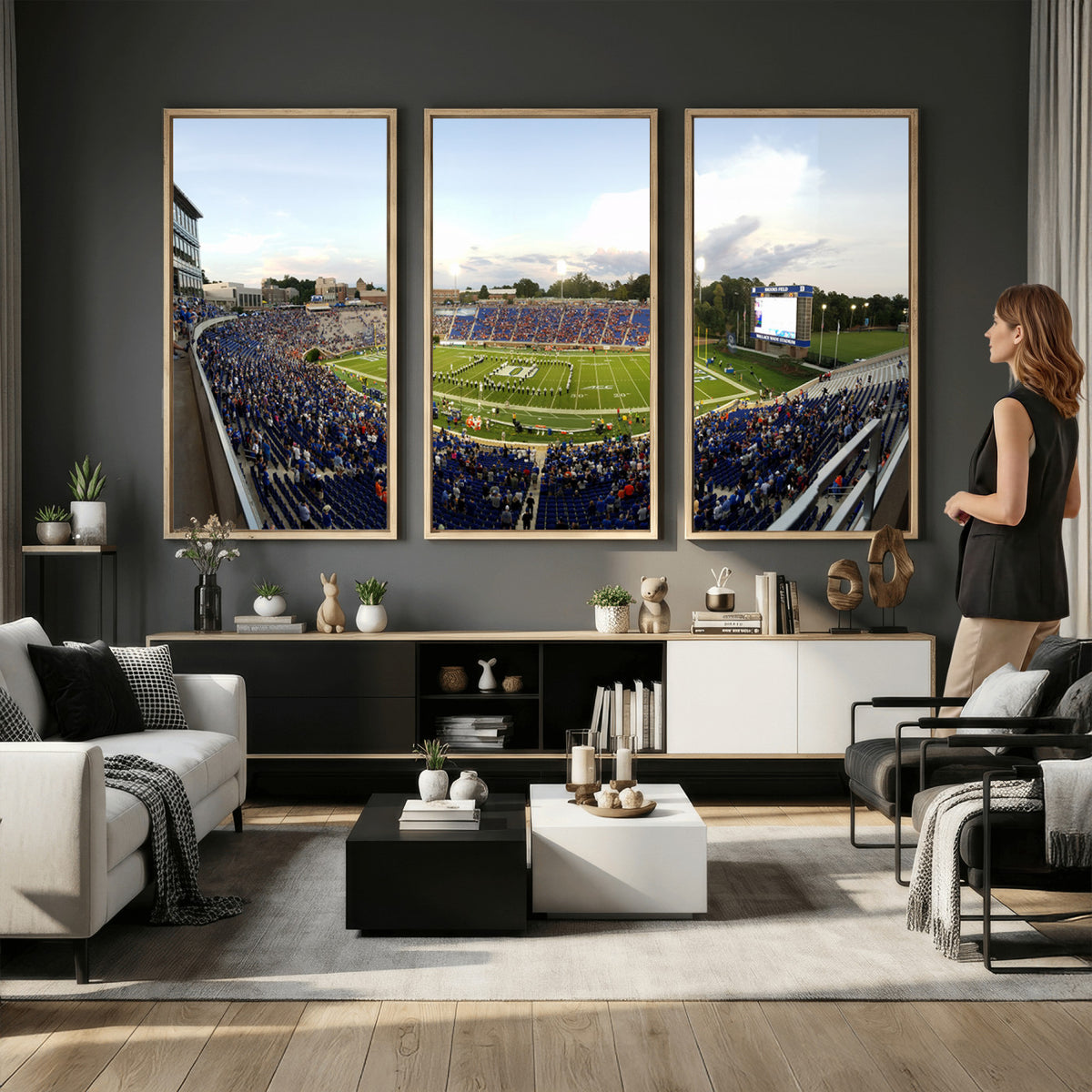 44850-MGV-CV-36X24 - The Duke University Blue Devils Football Team Print, Durham
