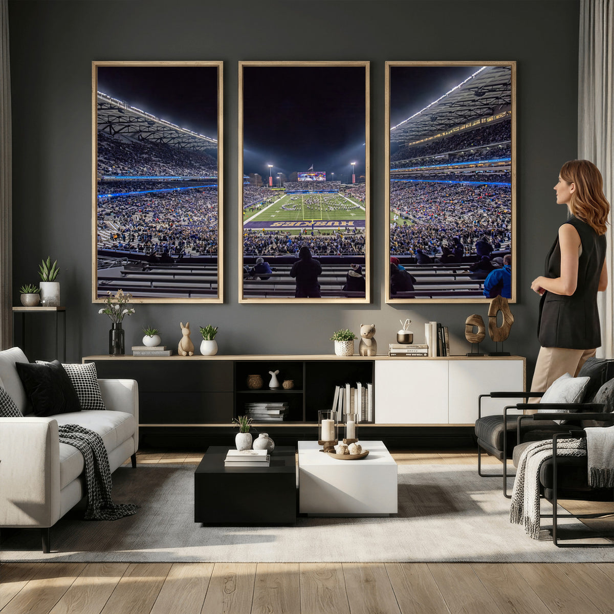 85780-MGV-CV-36X24 - The University of Washington Huskies Football Team Print, Extra Large Game Room Wall Decor