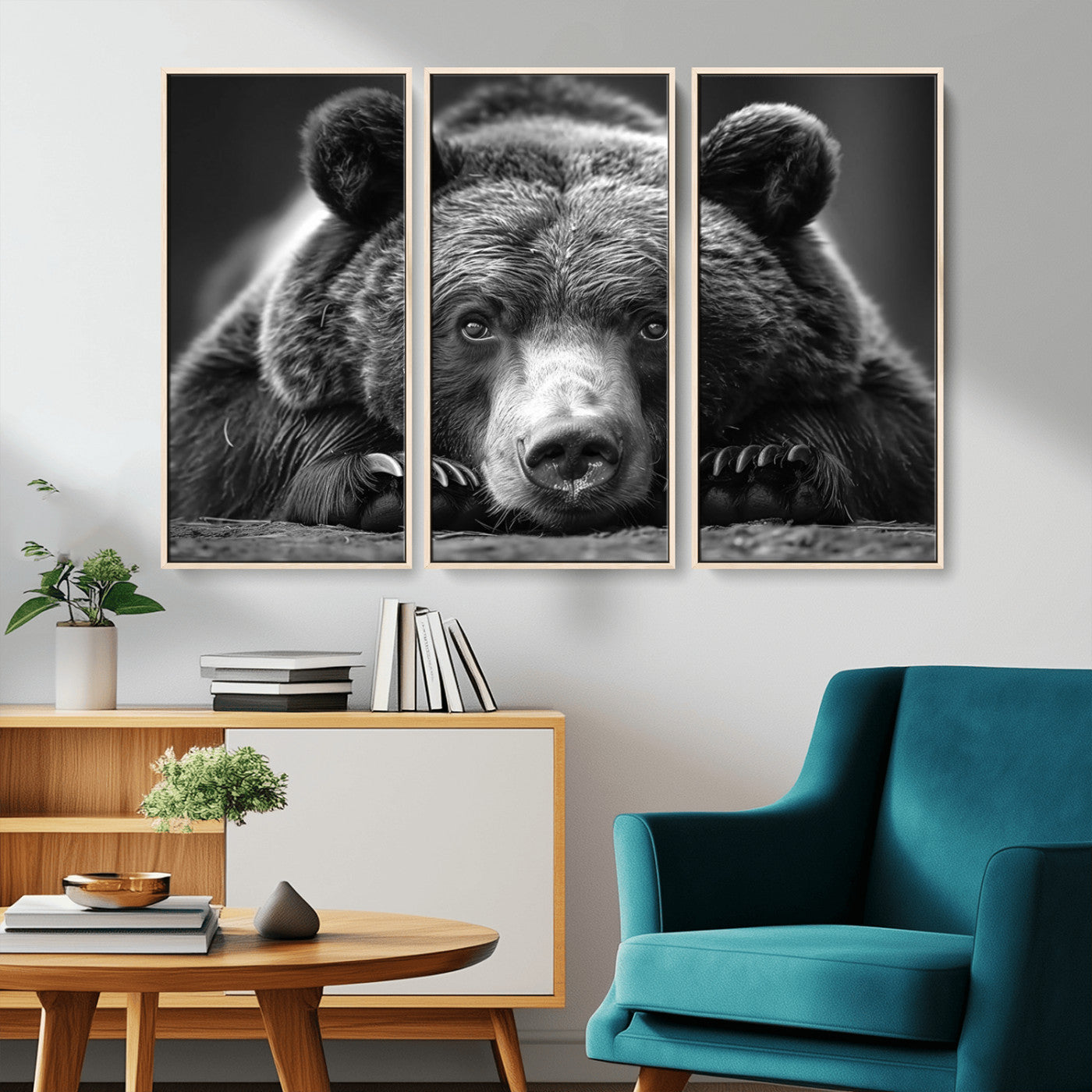 MGV-FC-48X32-3P - Resting Grizzly 399 Bear Canvas Print | Ready to Hang Wall Art | Rustic Cabin & Farmhouse Decor |