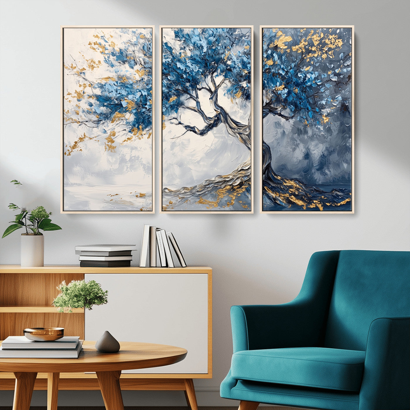MGV-FC-48X32-3P - Abstract Tree Painting Canvas Wall Art | Tree of Life Painting Wall Art Canvas Print