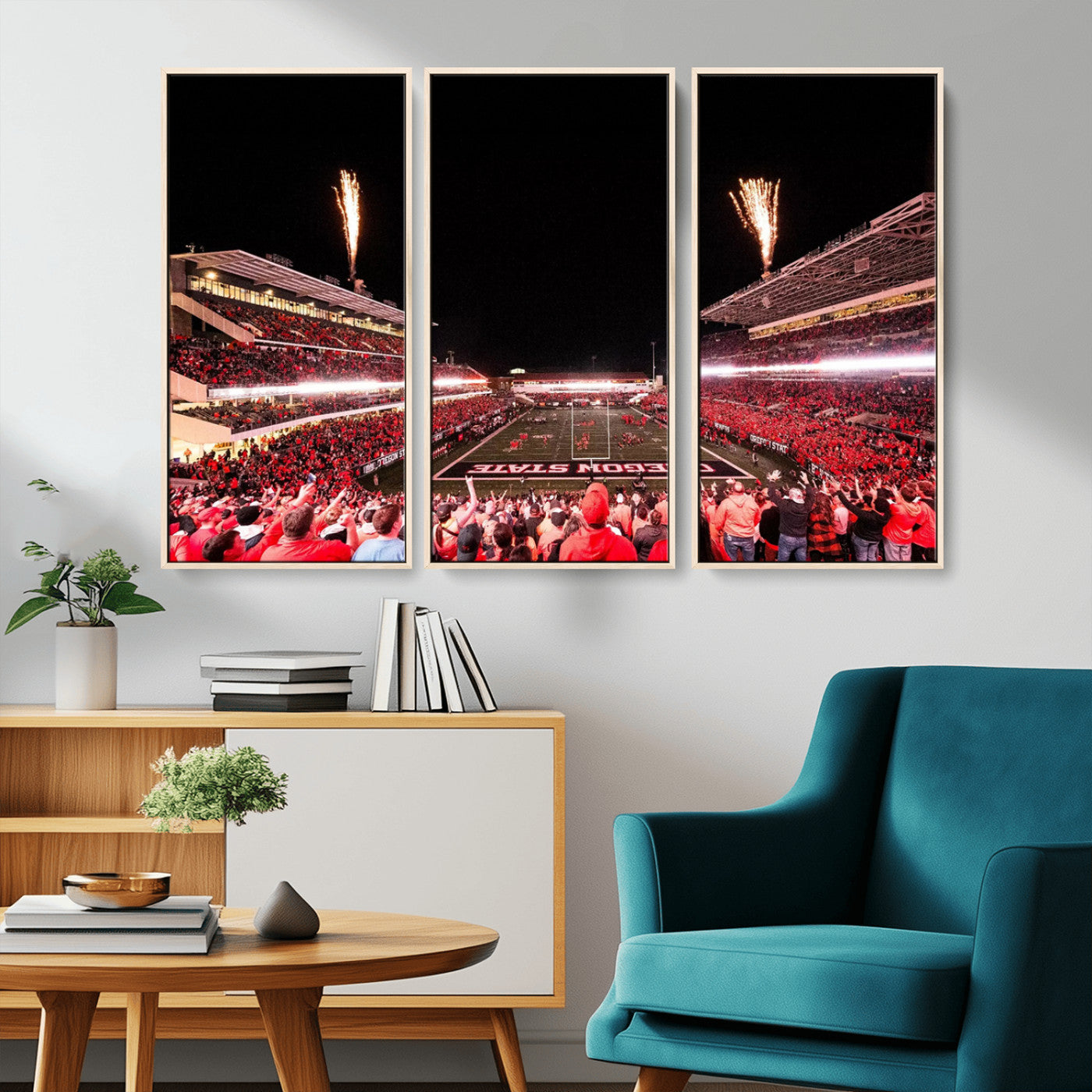 MGV-FC-48X32-3P - Oregon State Beavers Football Team Print - Corvallis Reser Stadium Wall Art Canvas Print