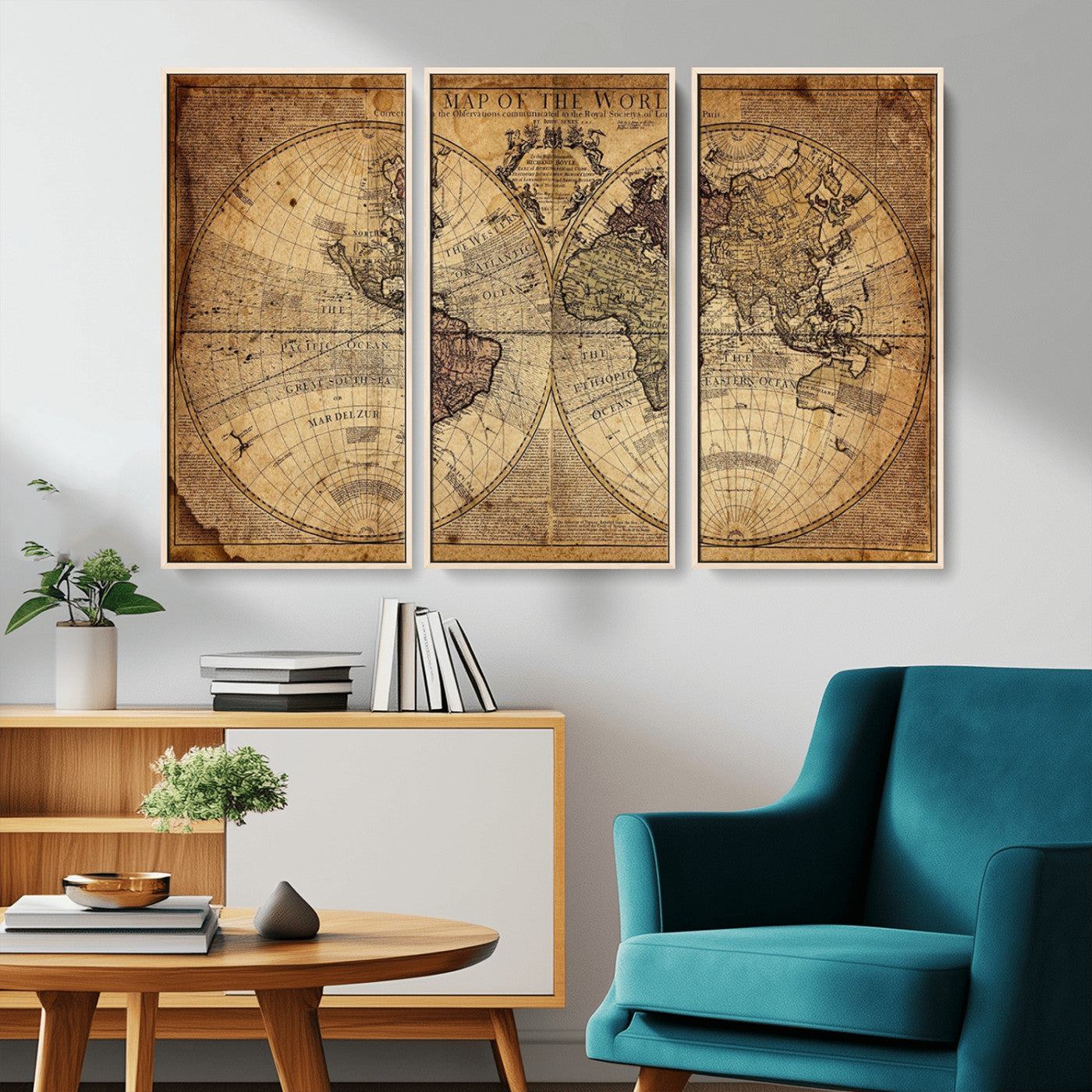 MGV-FC-48X32-3P - Push Pin World Map Canvas Print – Framed Wall Art for Couples to Track Their Travels – Anniversary