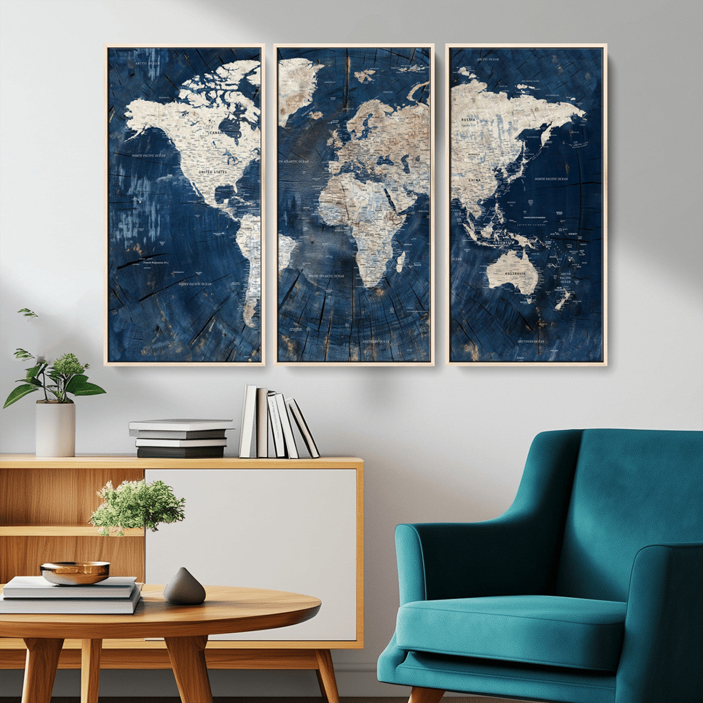 MGV-FC-48X32-3P - Push Pin World Map Canvas Print – Framed Wall Art for Couples to Track Their Travels – Anniversary