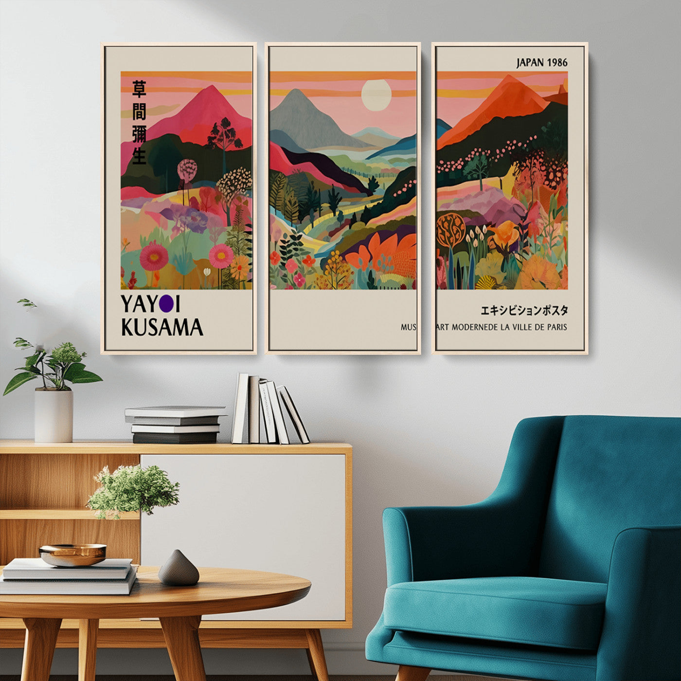 MGV-FC-48X32-3P - Yayoi Ba Bam 1986 Wall Art Print - Comes Away to Kiss Sabi Sabi Japanese Wall Art Print - Vibrant