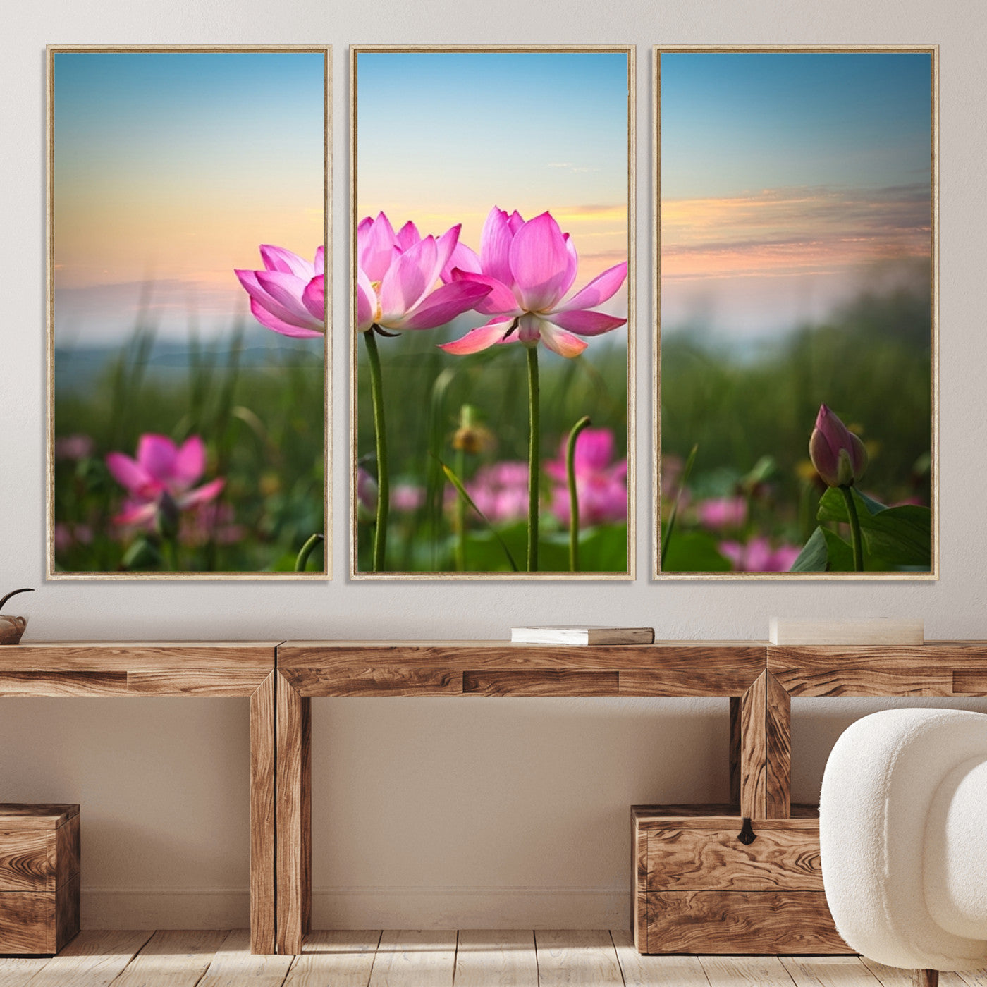 64234-MGV-CV-36X24-Pink Flower on the Mountain Canvas Print, Framed Pink Flower Canvas Wall Art