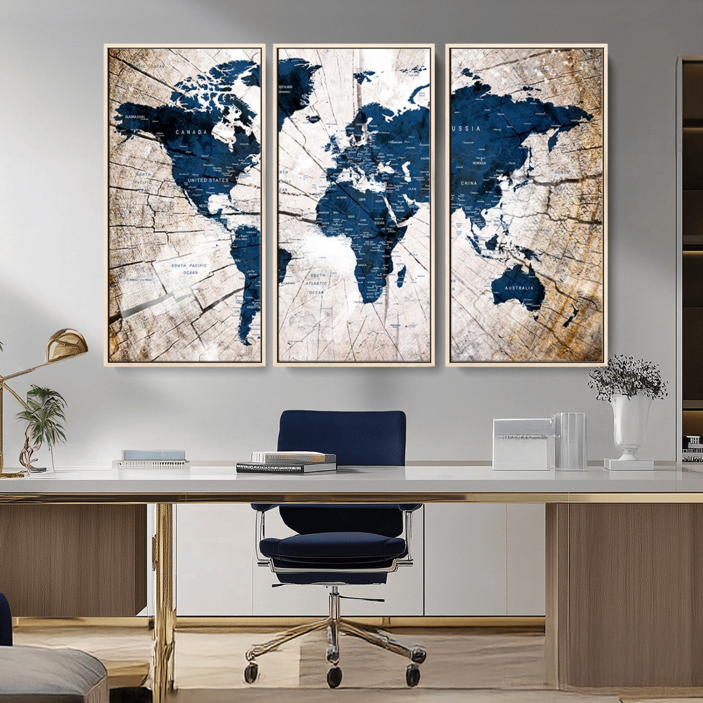 MGV-FC-48X32-3P - Push Pin World Map Canvas Print – Framed Wall Art for Couples to Track Their Travels – Anniversary