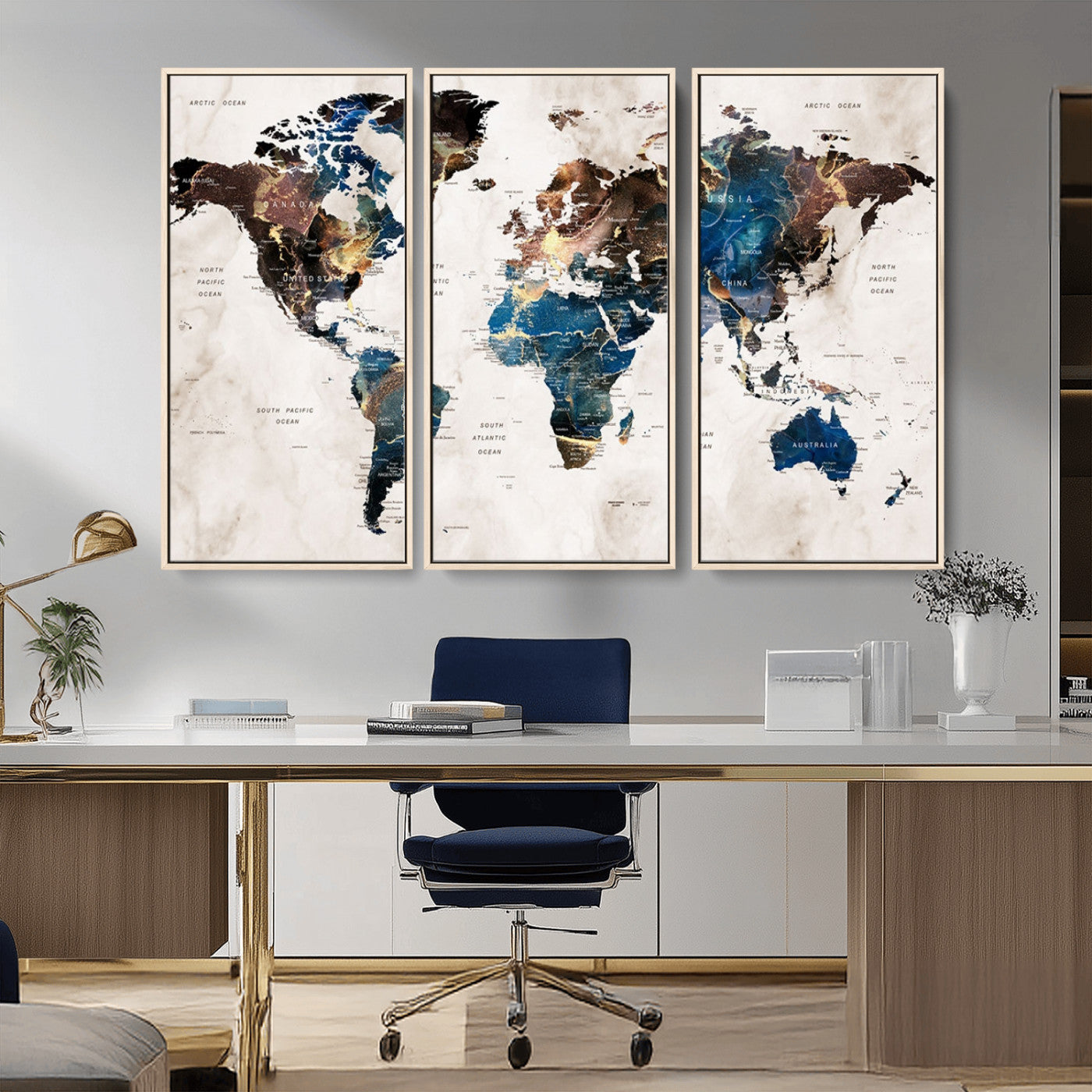 MGV-FC-48X32-3P - Push Pin World Map Canvas Print – Framed Wall Art for Couples to Track Their Travels – Anniversary