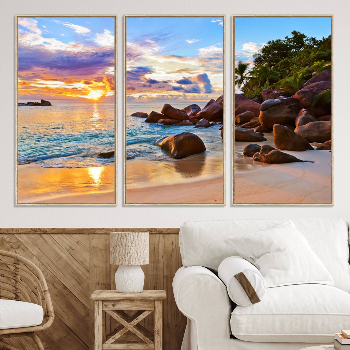 43209-MGV-CV-36X24-Tropical Island Beach Sunset Canvas Print