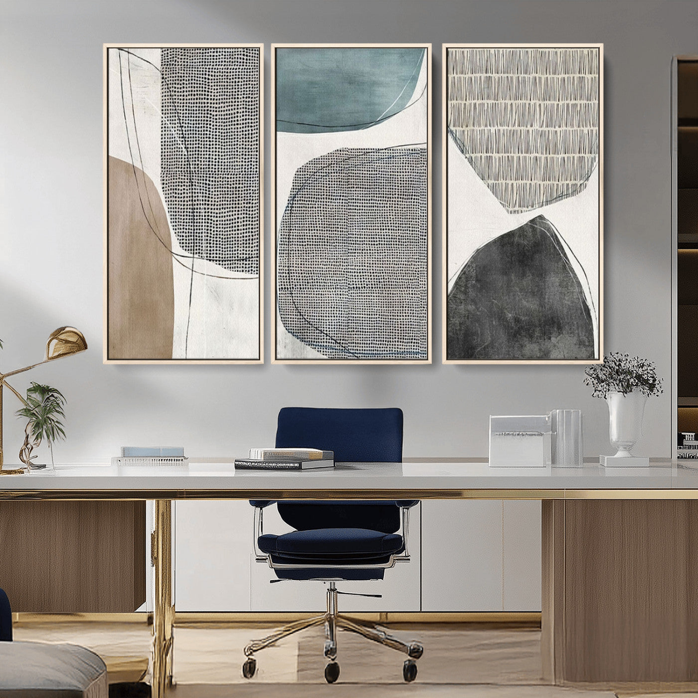 MGV-FC-48X32-3P - Canvas Print Wall Art Abstract Art Boho, Framed Boho Decor Canvas Print