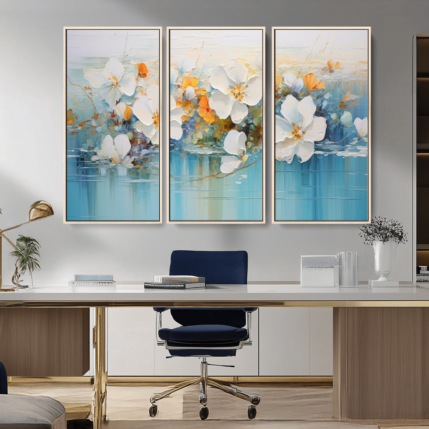 MGV-FC-48X32-3P - Abstract Flower Wall Art Canvas Print