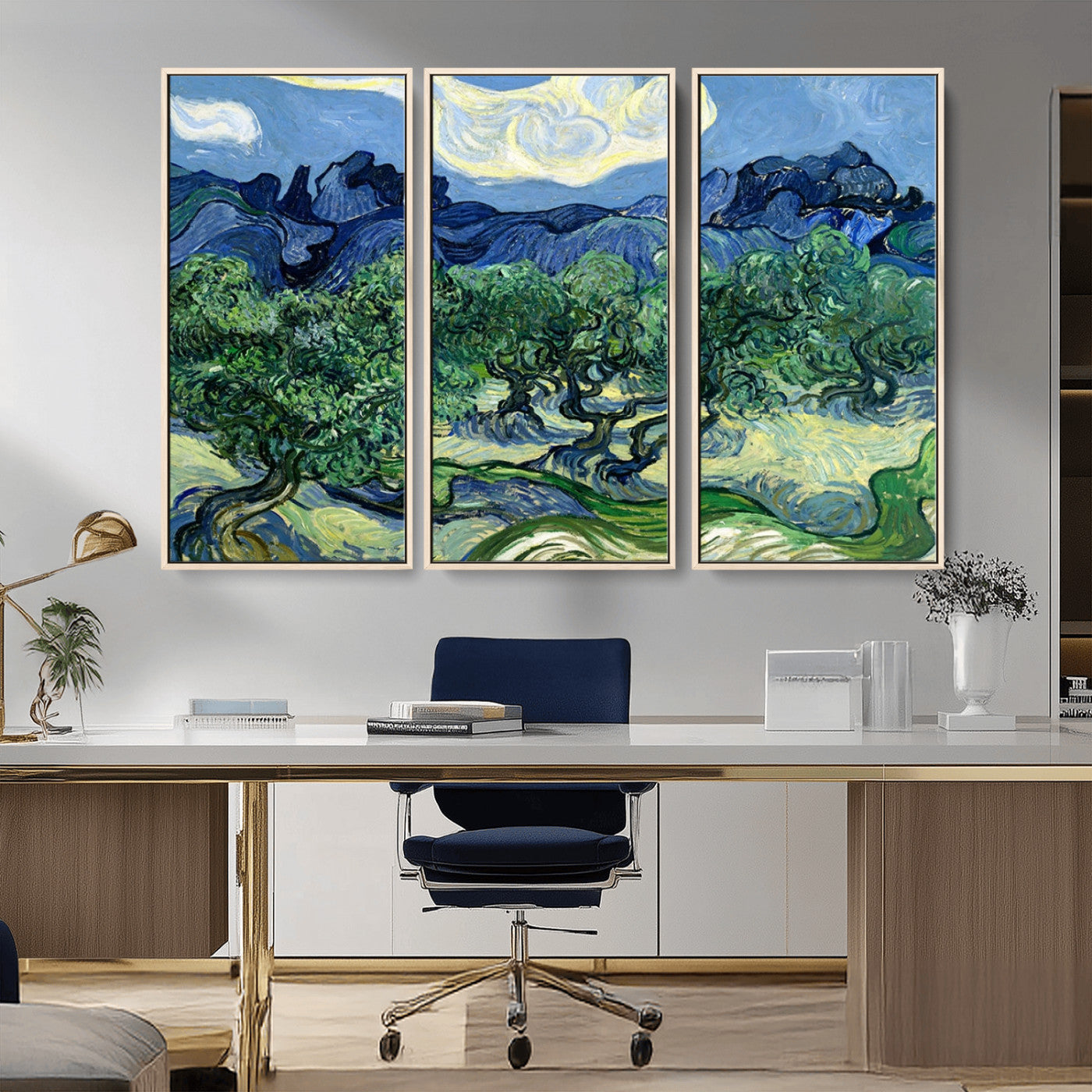 MGV-FC-48X32-3P - Olive Trees Van Gogh Wall Art Canvas Print