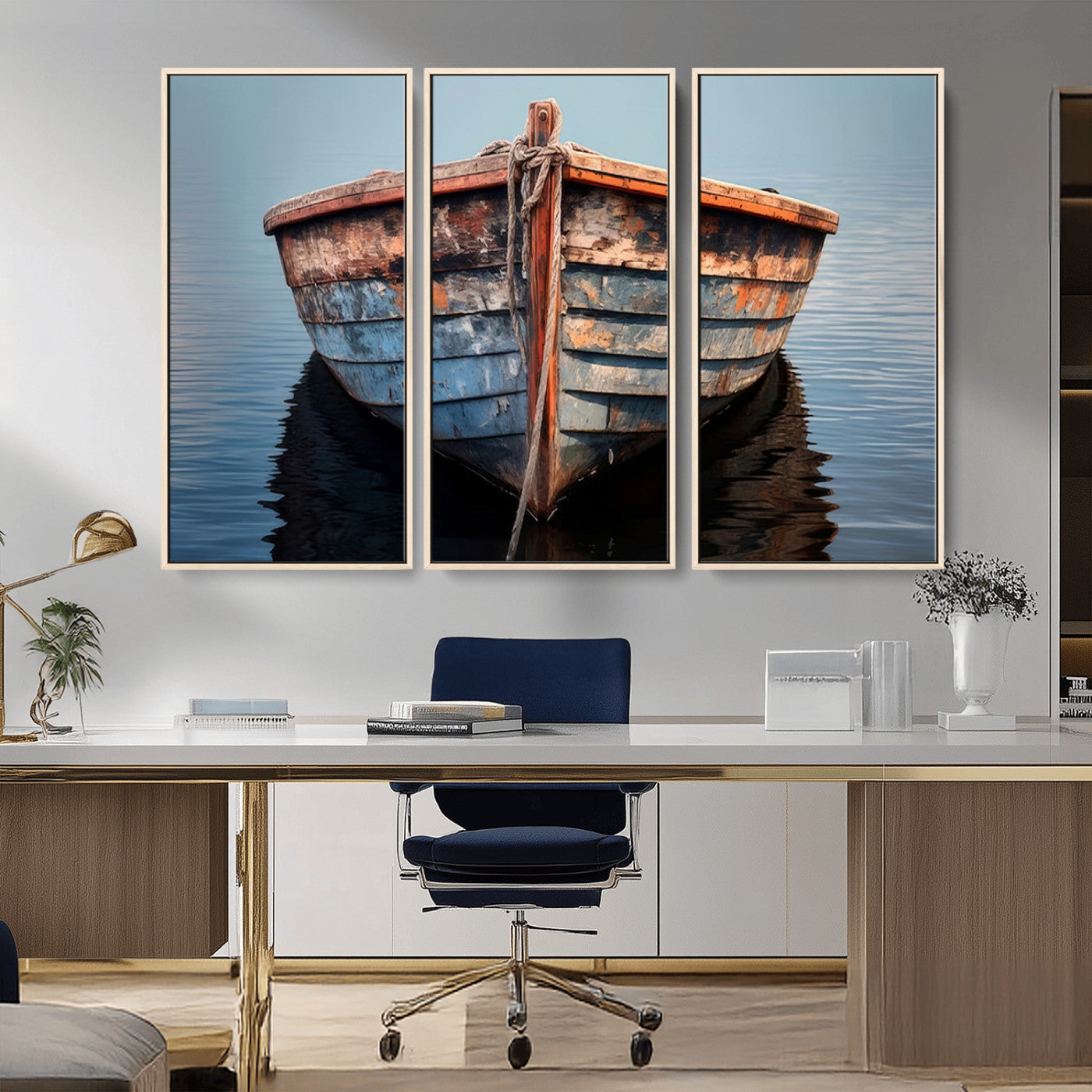 MGV-FC-48X32-3P - Stunning Vintage Boat Canvas Print | Nautical Wall