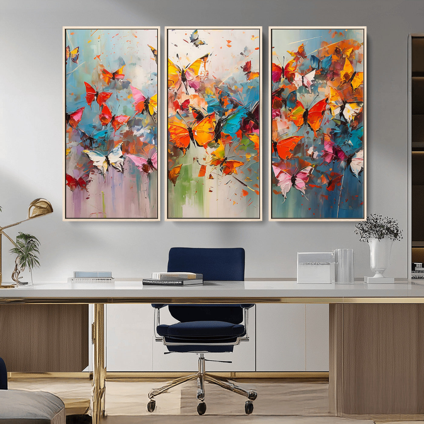 -Abstract Butterfly Wall Art Canvas Print