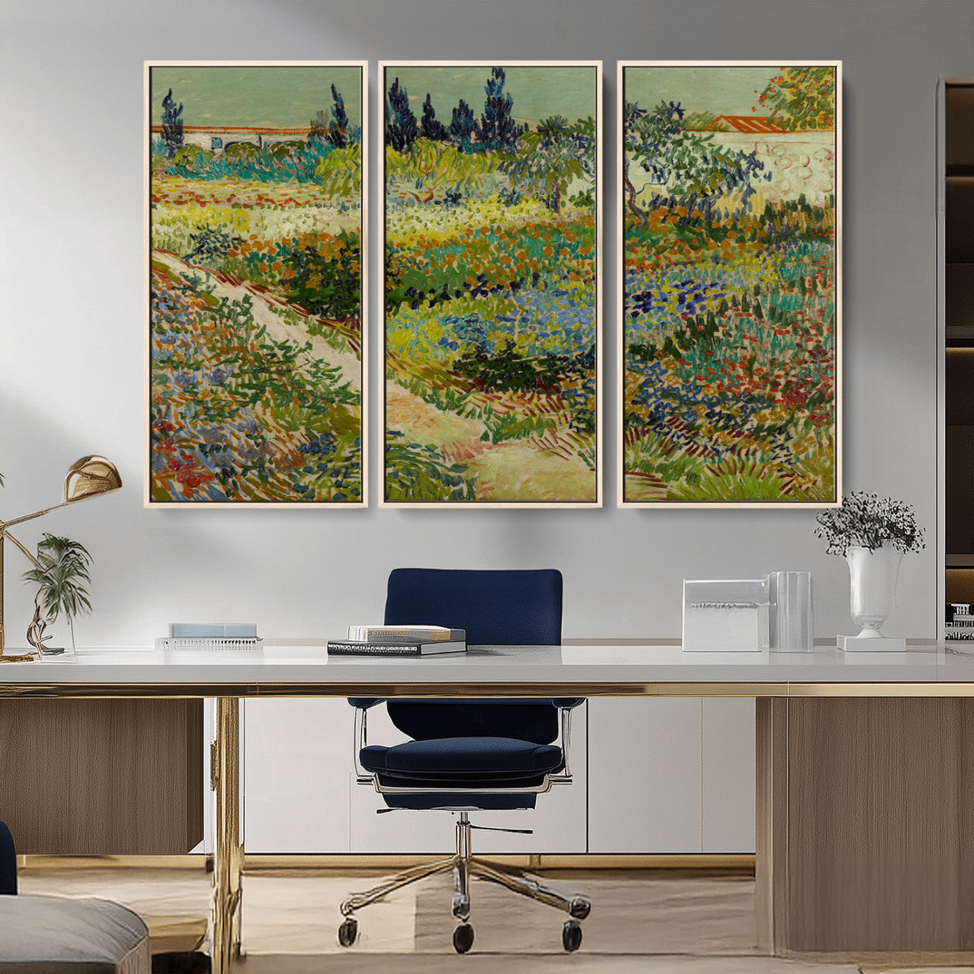 MGV-FC-48X32-3P - Vincent van Gogh Garden at Arles Wall Art Canvas Print