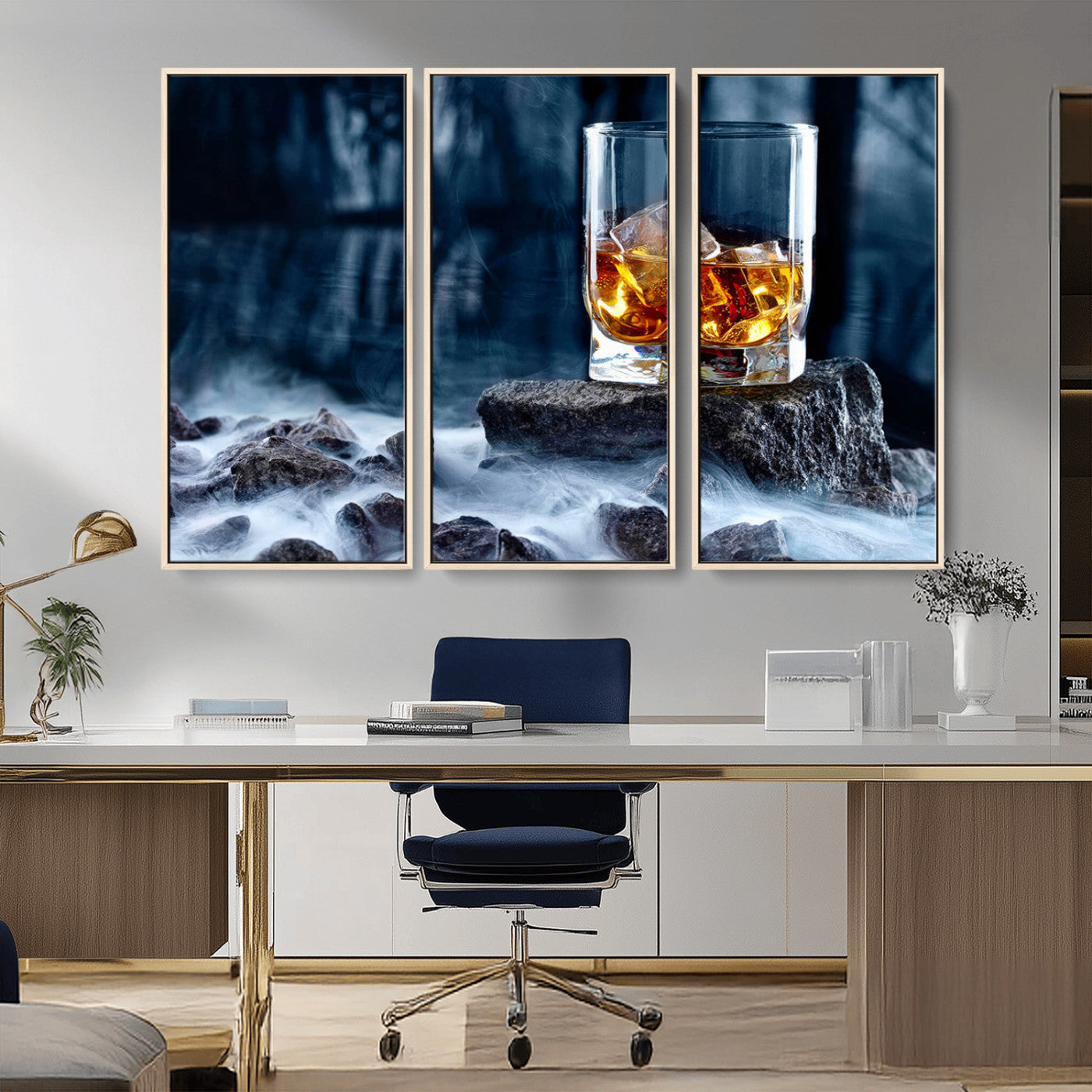 MGV-FC-48X32-3P - Whiskey Ice Wall Art Canvas Print