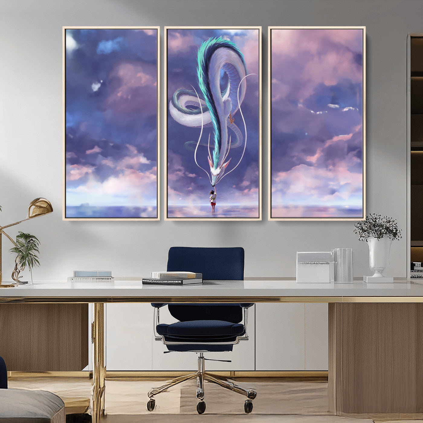 MGV-FC-48X32-3P - Spirited Away Haku and Chihiro Poster - Anime Lover - Hayao Miyazaki - Studio Ghibli Poster - Anime