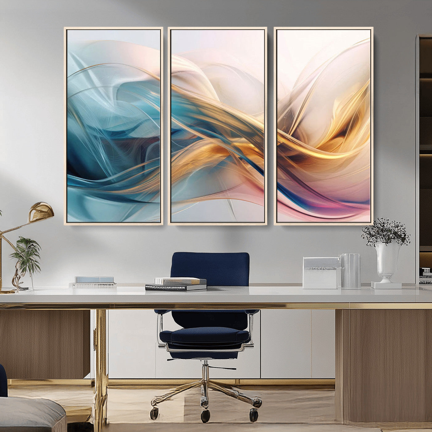 -Abstract Flowing Colors Wall Art Canvas Print