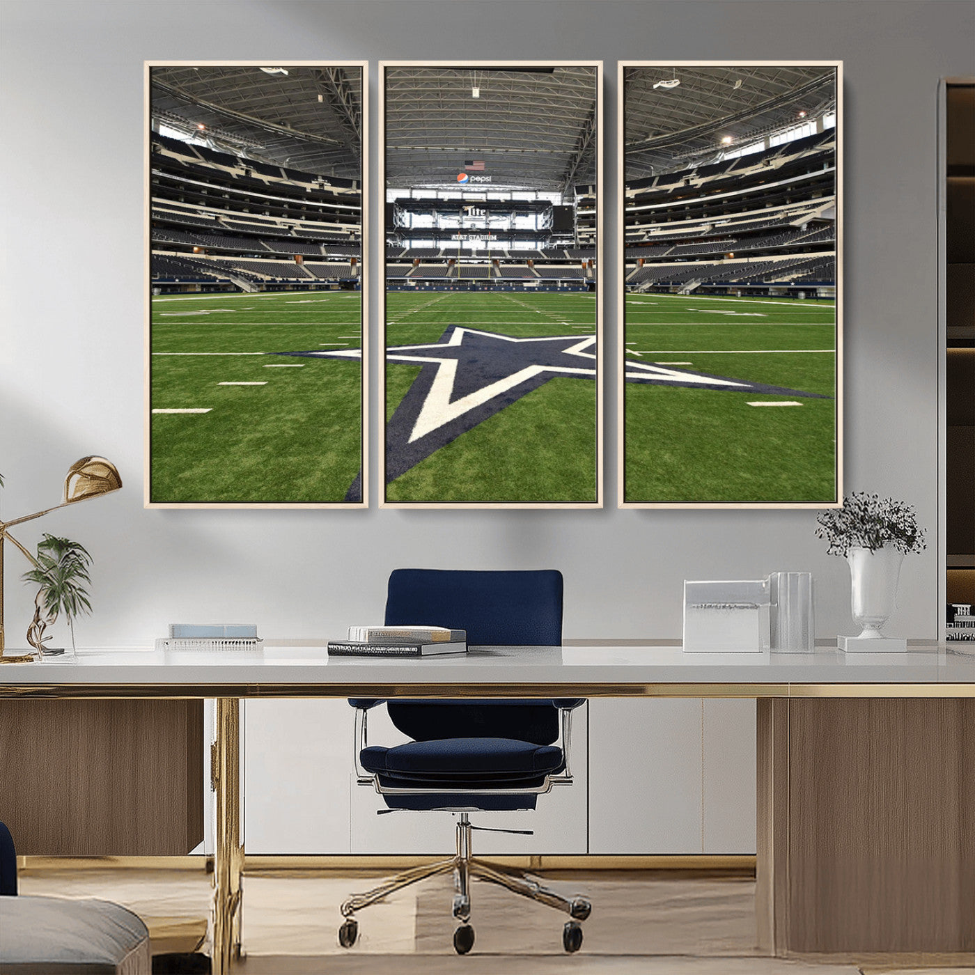 MGV-FC-48X32-3P - Dallas Cowboys Football Team Print - Arlington AT&T Stadium Wall Art Canvas Print